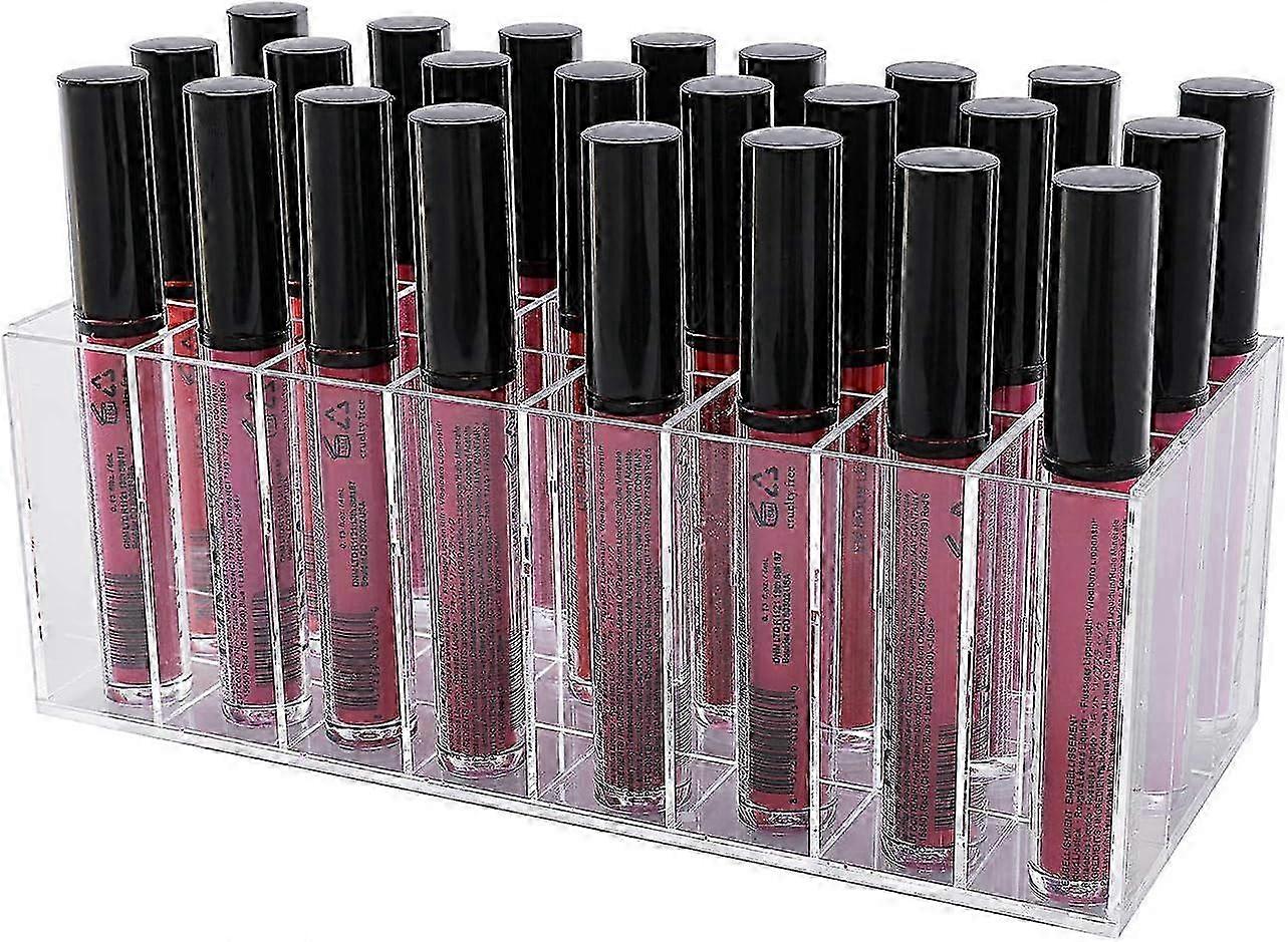 2025 Lip Gloss Holder Organizer, Lipgloss Display Case Box, 24 Spaces Clear Acrylic Makeup Organizer