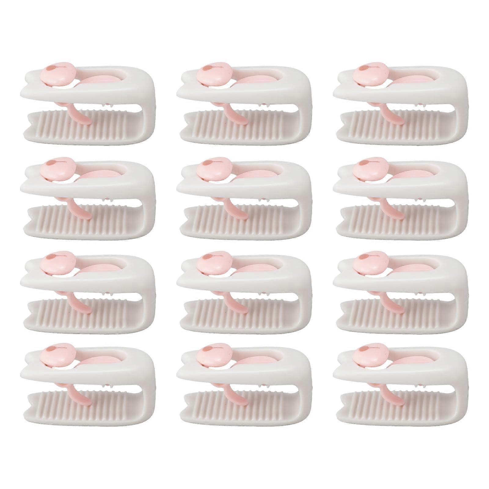 12 pieces of duvet clips for duvet fasteners, prevent slipping of the plastic clip, keep the bedding in place with clips for down comforters, White