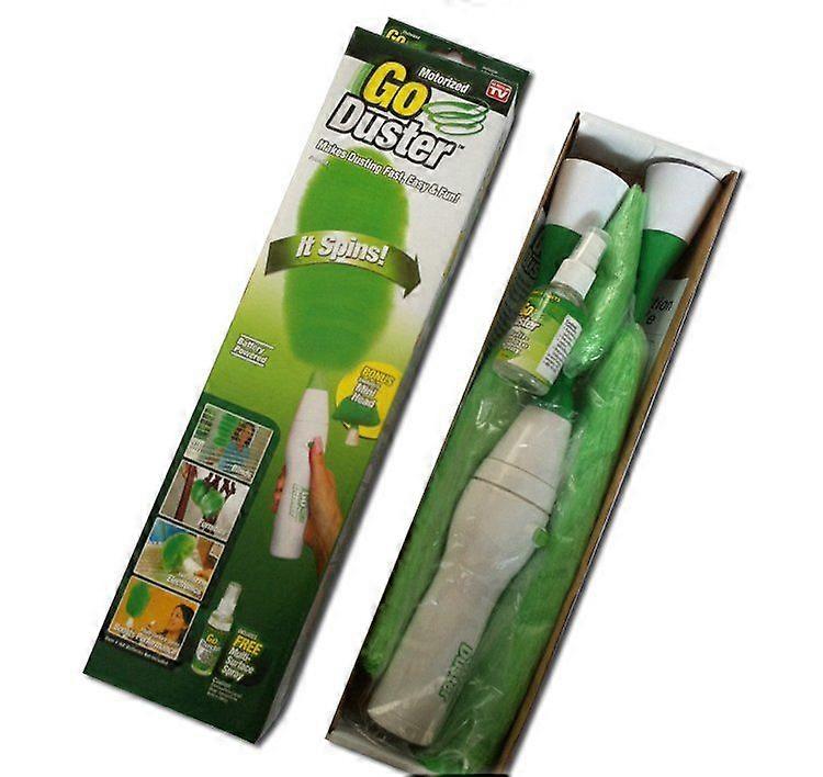 Electric Go Duster Dust Multi Function Motorized Spins Cleaning Tool Feather New