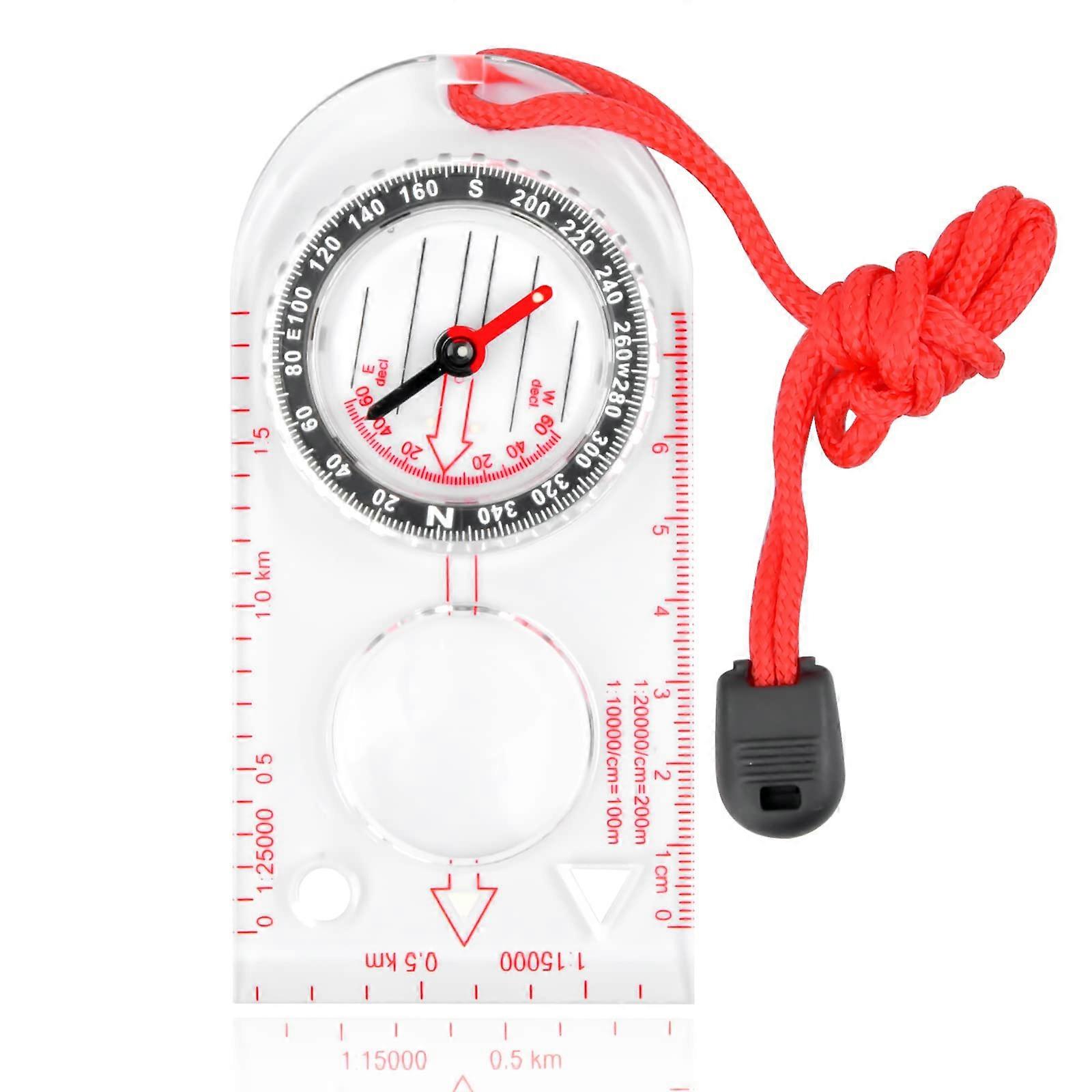 Navigation Compass for Hiking and Camping, Lightweight Acrylic Map Compass for Orienteering and Scout Activities