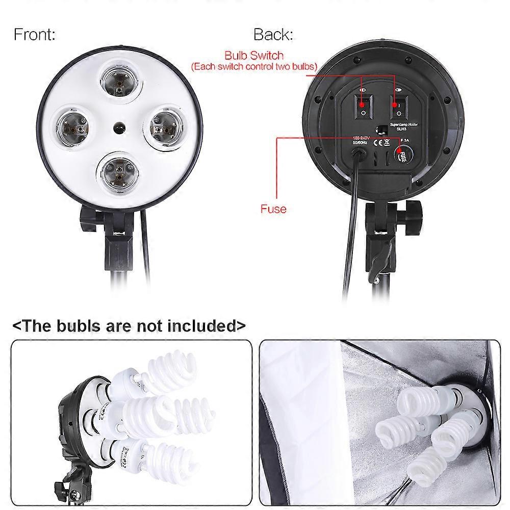 Andoer Studio Photography Kit Softbox Lighting Set with 50x70cm Softbox * 2 + 4in1 Bulb Socket * 2 + 2M Light Stand * 2 + Carrying Bag for for Studio