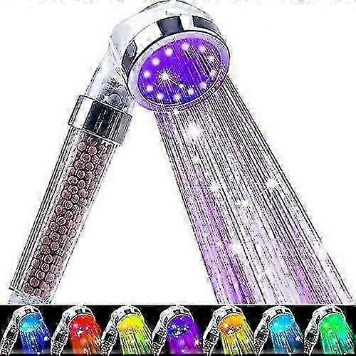 Color Changing Water Saving Shower Head Filter for Use with Various Shower Systems