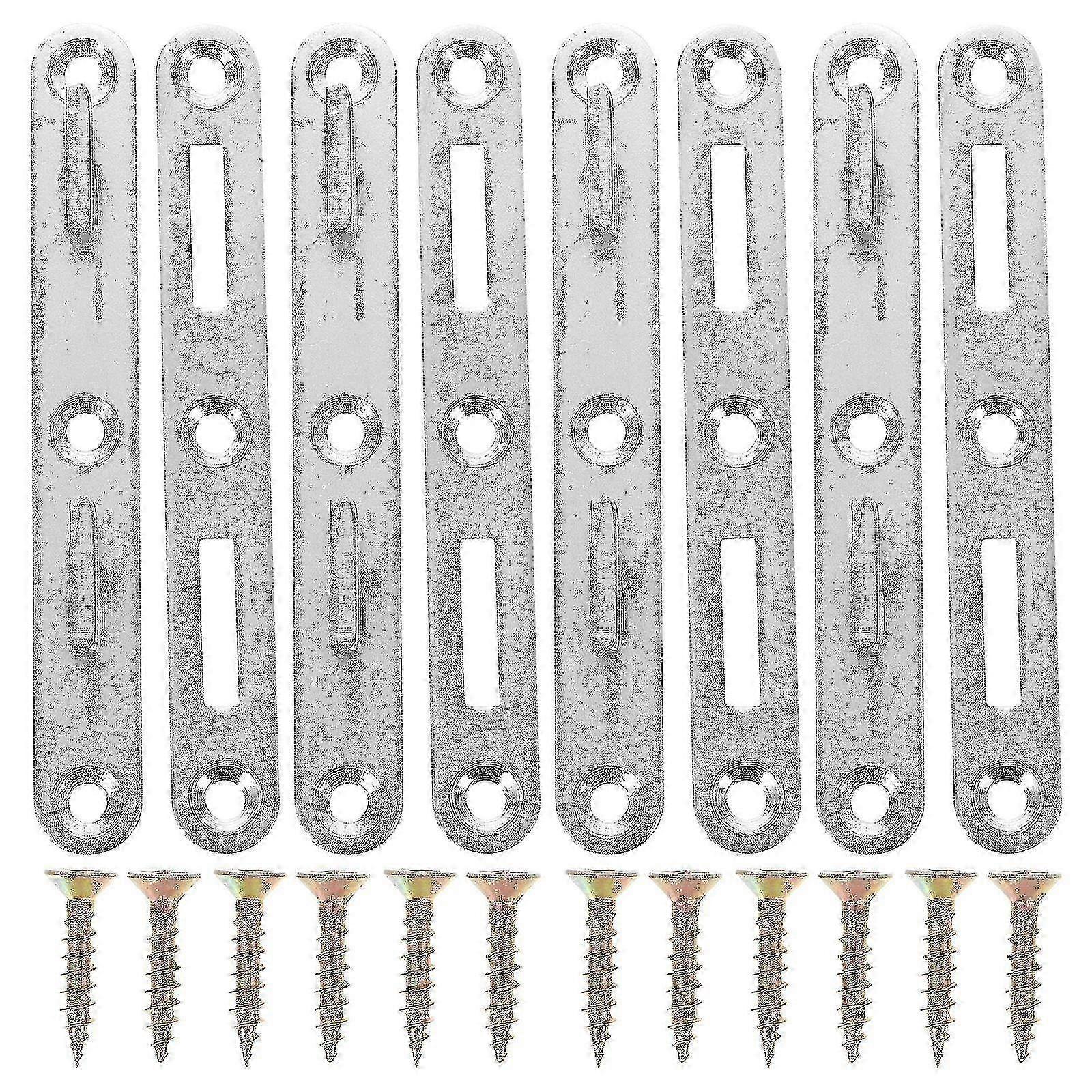 New Models 4 Sets Metal Holder Bed Frame Brackets Support Brackets Mounted Bed Rail Brackets and Bed Frame Hook Brackets for Enhanced Stabil