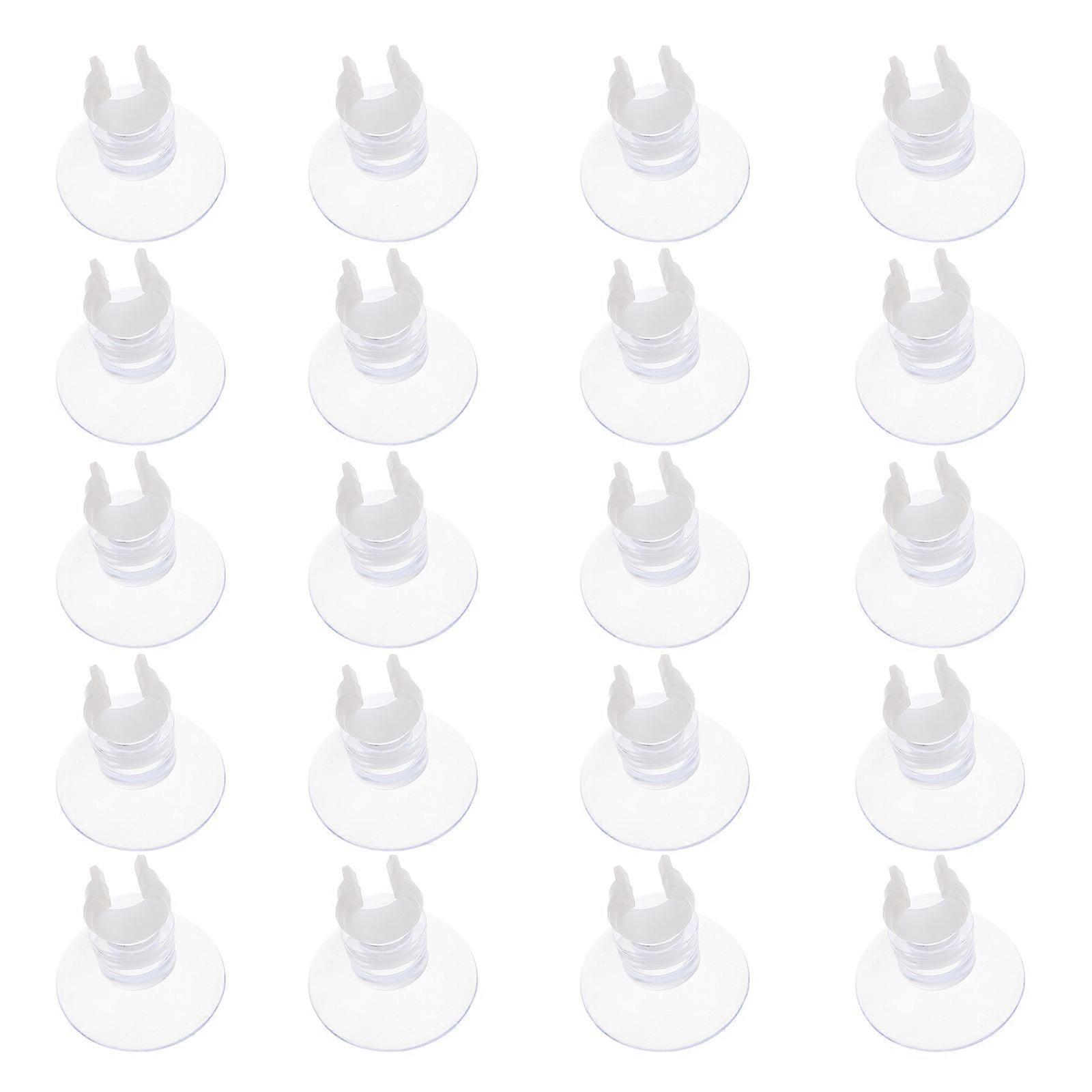Oxygen Hose Suction Cup for Fish Tank Made of Durable Plastic Transparent Easy to Install and Maintain 20pcs
