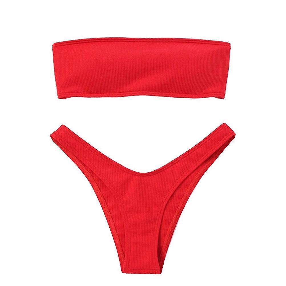 Strapless Bikinis Two-Pieces Swimsuit Summer Beach Swimwear Fashion-Forward Design 1Set