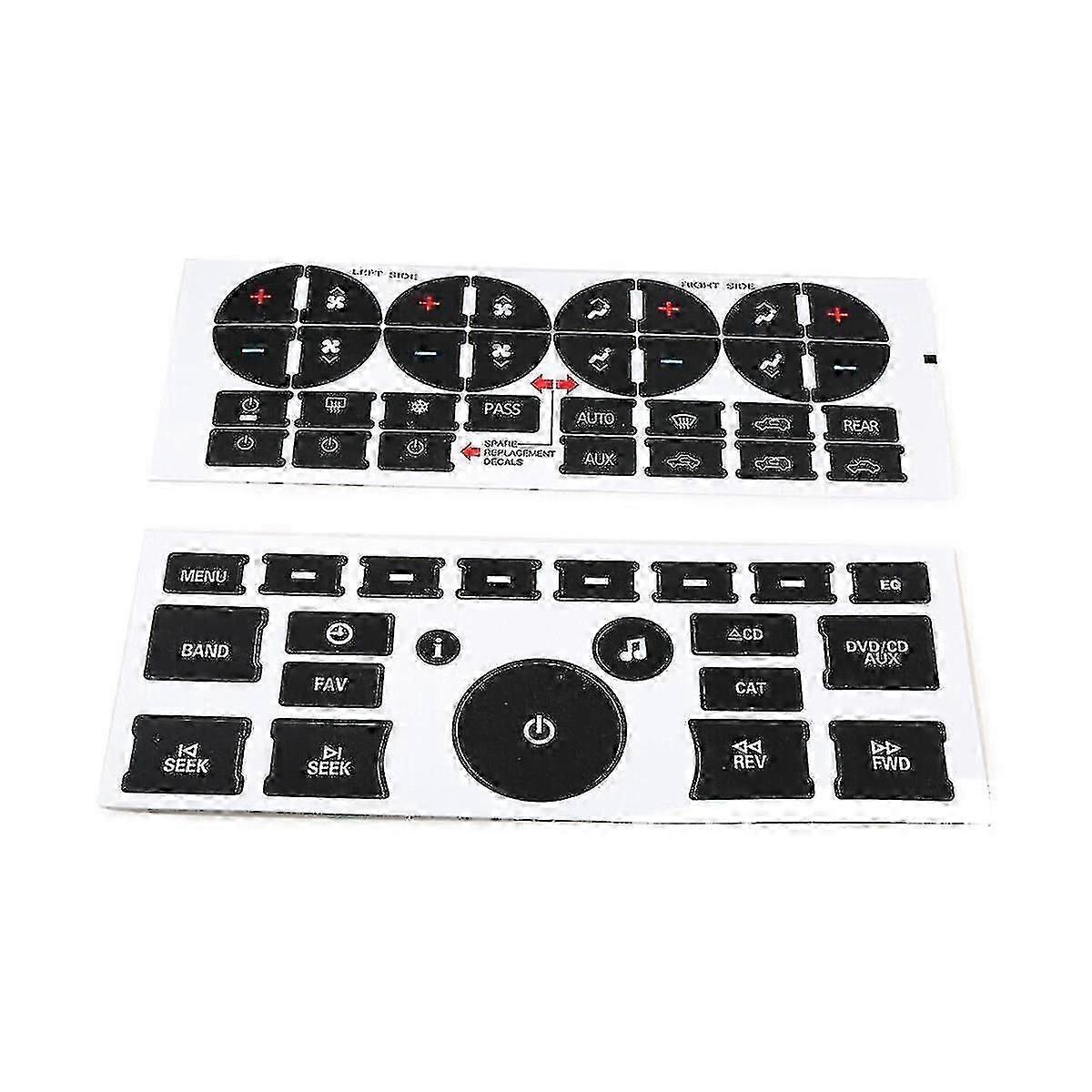 2 Sheets Ac Control Radio Dash Button Repair Kit Sticker For Sticker Dash Board Decal