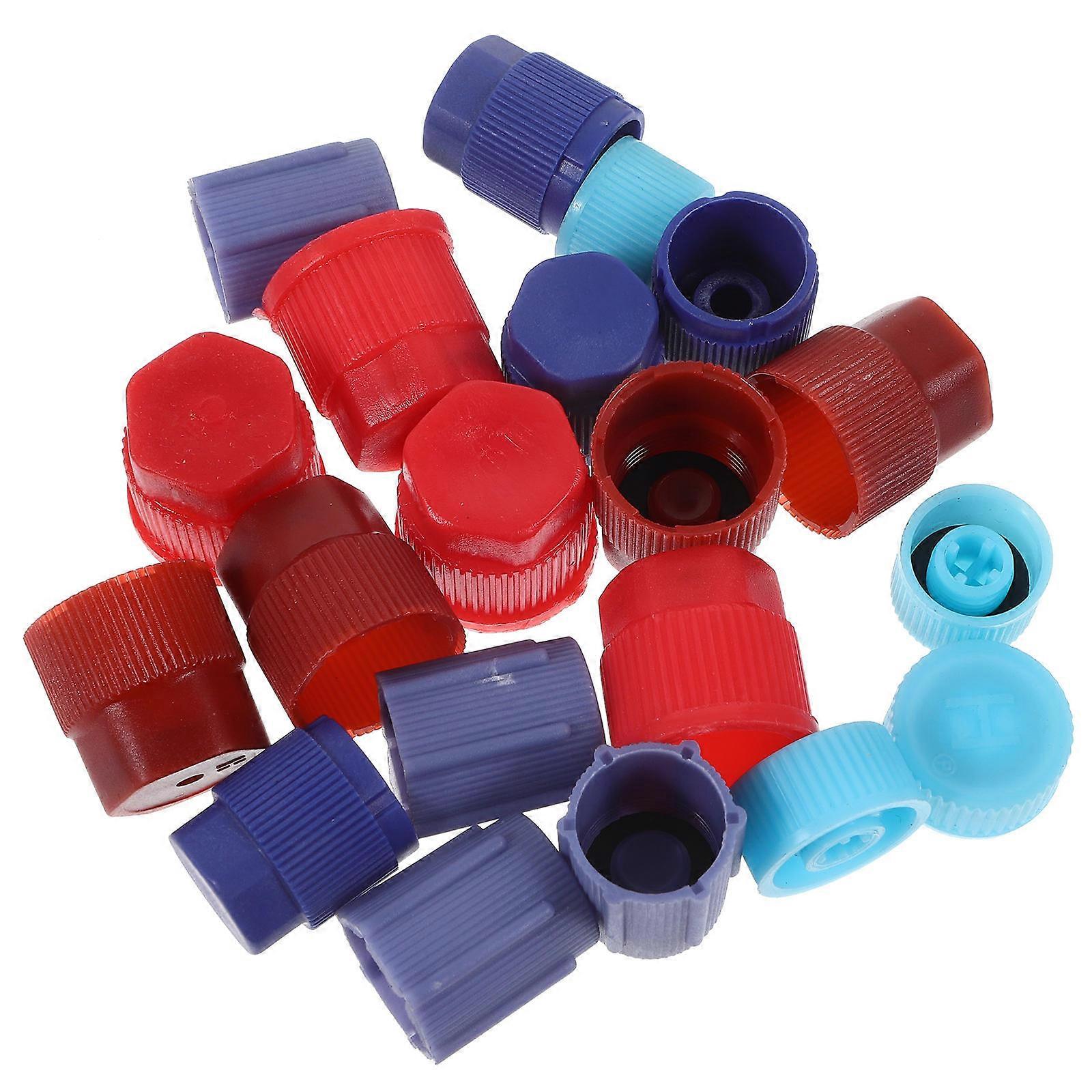 Vehicle Air Conditioner Valve Core Cap Air Conditioning System Maintenance Round Abs 20Pcs