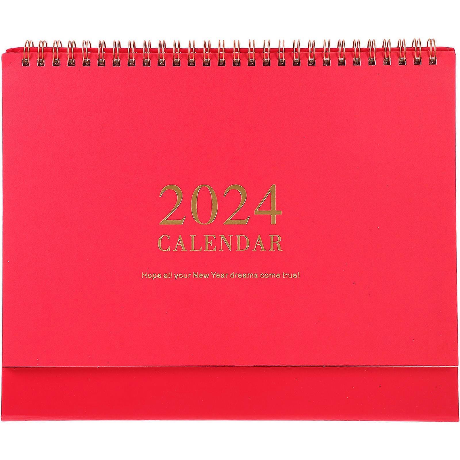 Monthly Standing Calendar Desk Year Planner for Office Large Coil Rectangular Time Management 1Pack