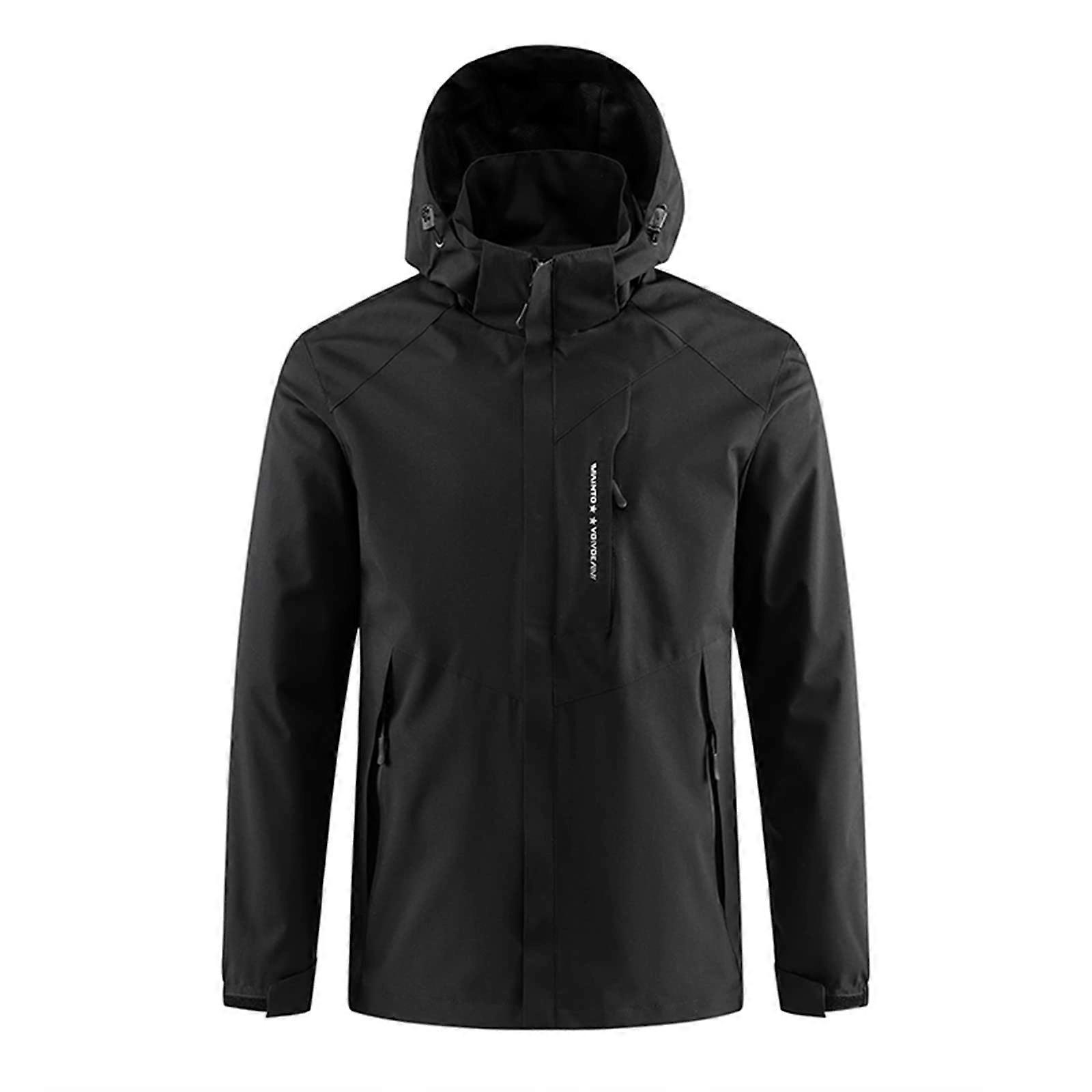 Coat Men's Long Jacket Lightweight Functional Jacket Parka Winter Coat A6 black M