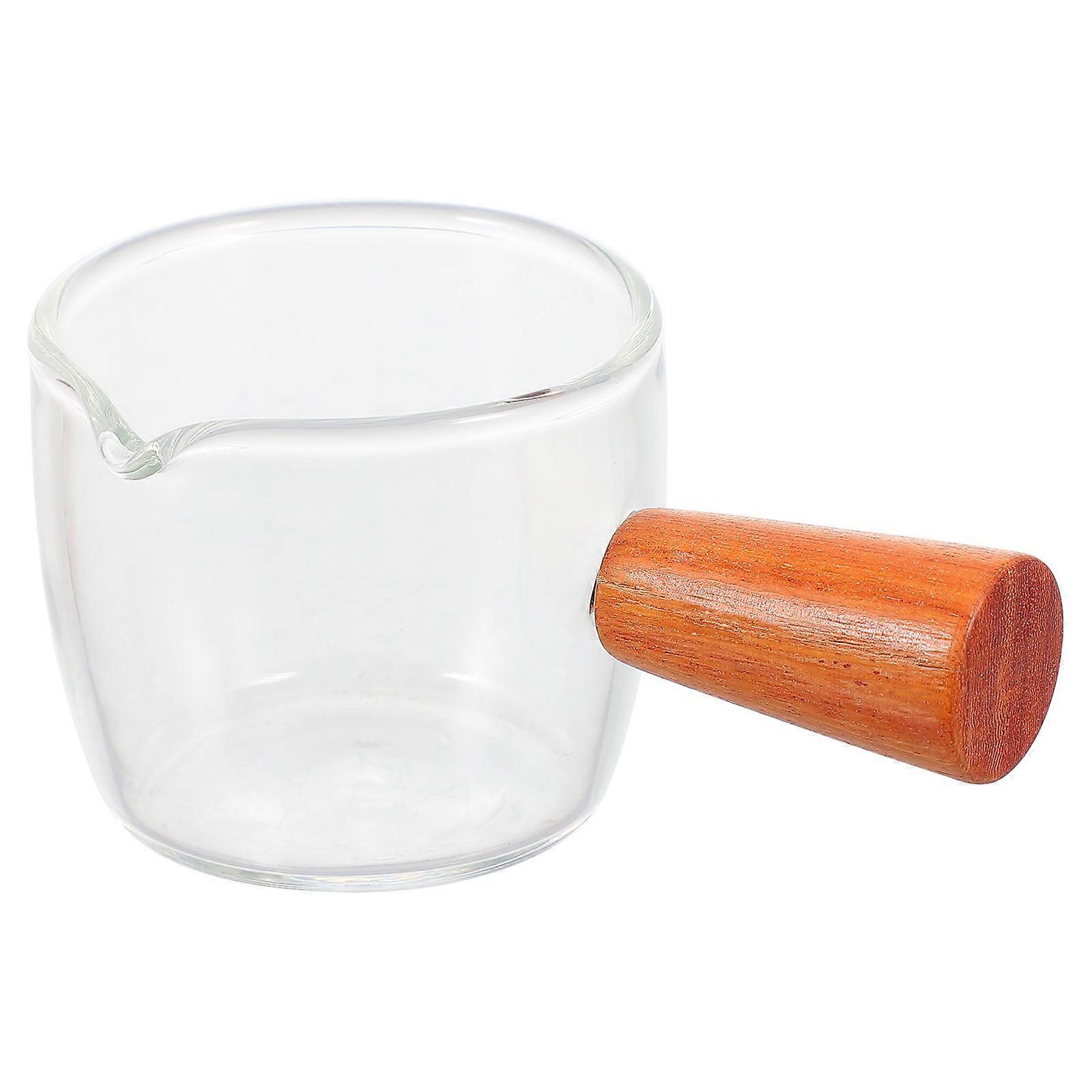 Clear Cream Jug Small Coffee Pitcher with Handle Spout for Home Use Transparent Composite Material 50ml