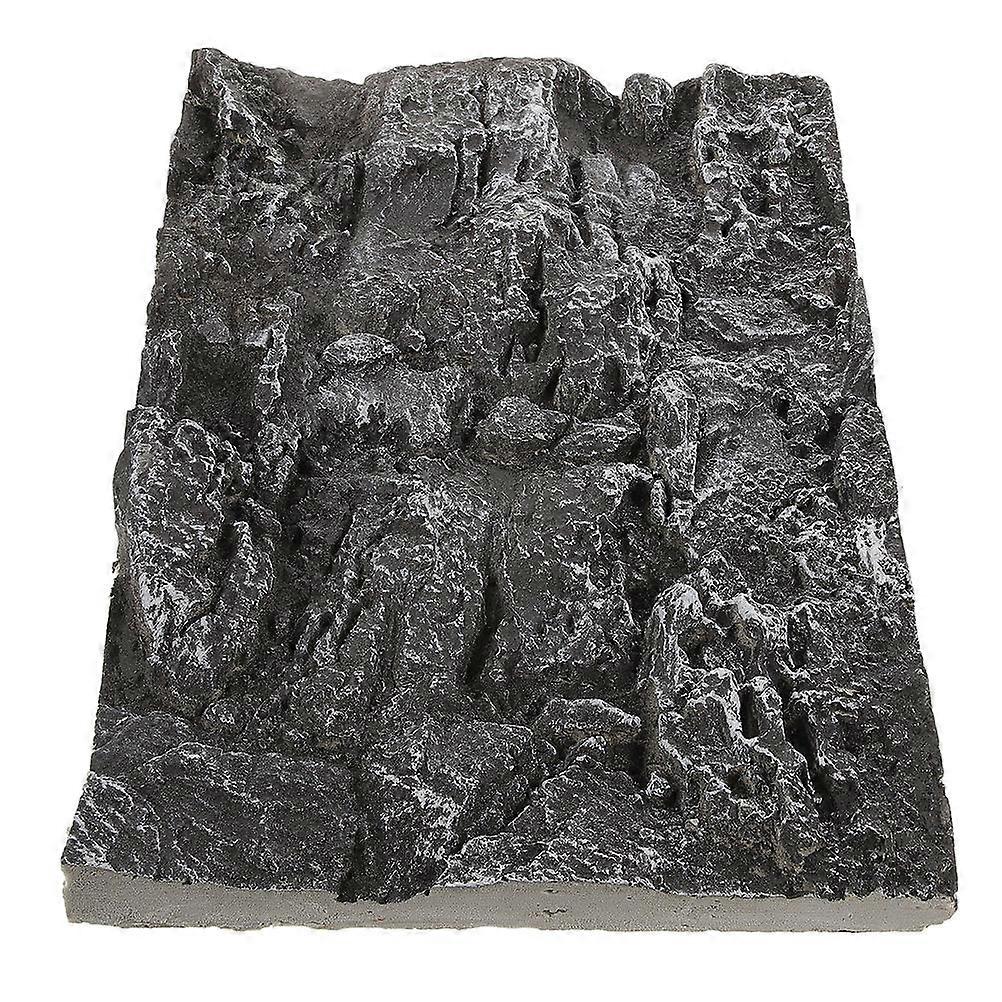 Fish Aquarium Decor 3D Rock Shape Background Board Dark Grey 45.00X30.00X5.00CM Reptile Enclosure Background 1Pcs