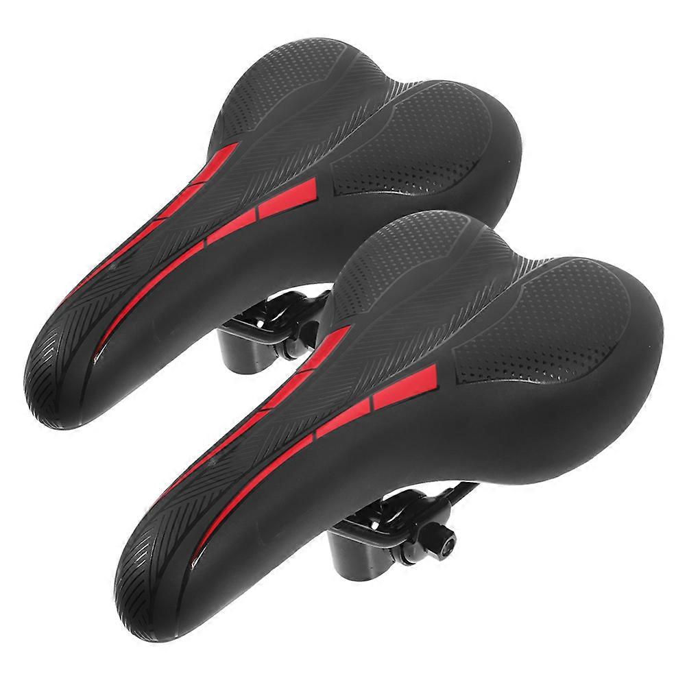 2pcs Thick Bike Saddle Replacement Seats for Bicycles and E Bikes – Shock Absorbing PU Cushion, Wear Resistant Surface, Lightweight & Comfortable