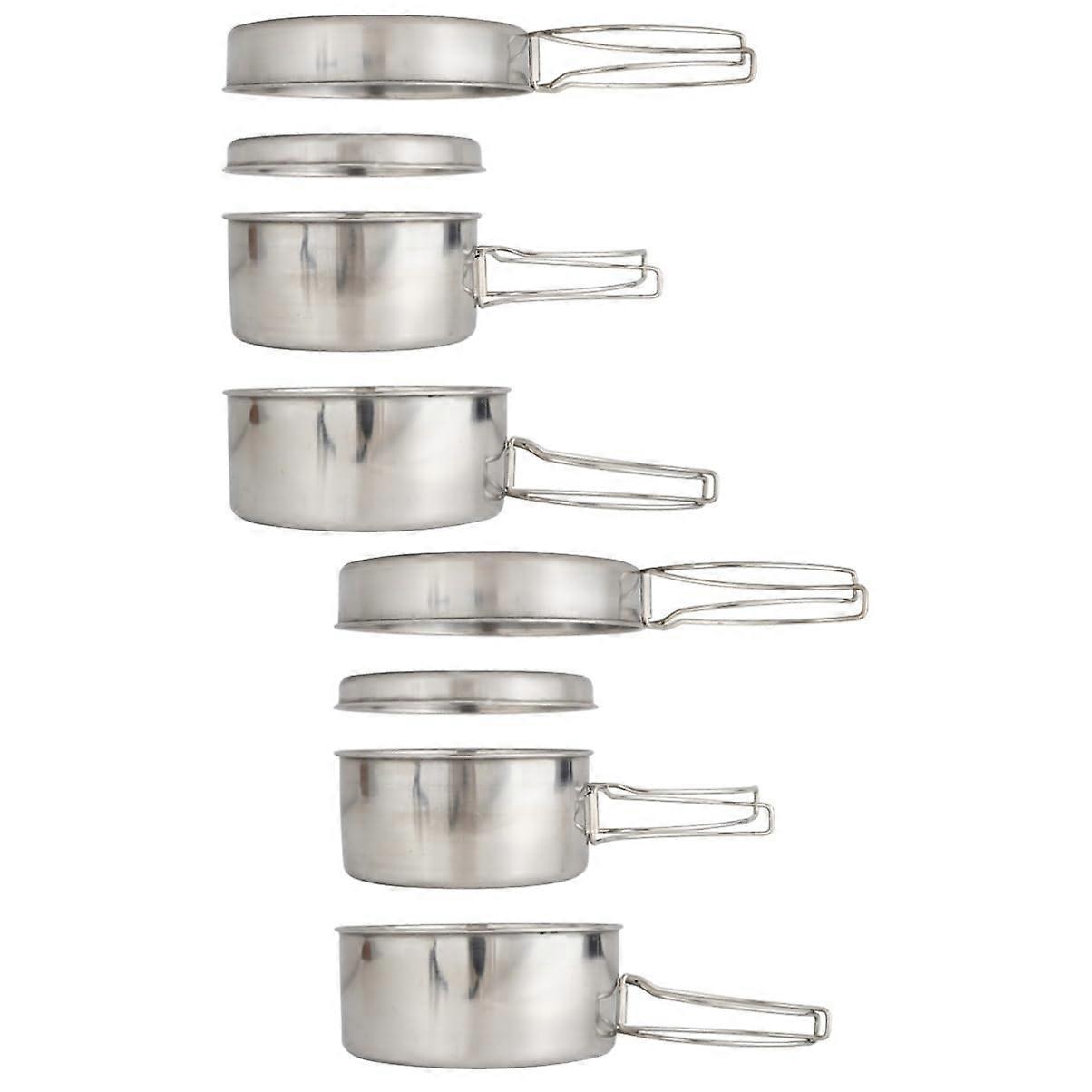Camping Cookware Set with Stainless Steel Container and Wired Technology Cord Organizer, Non-Detectable Air Cable Foot Warmer Pad