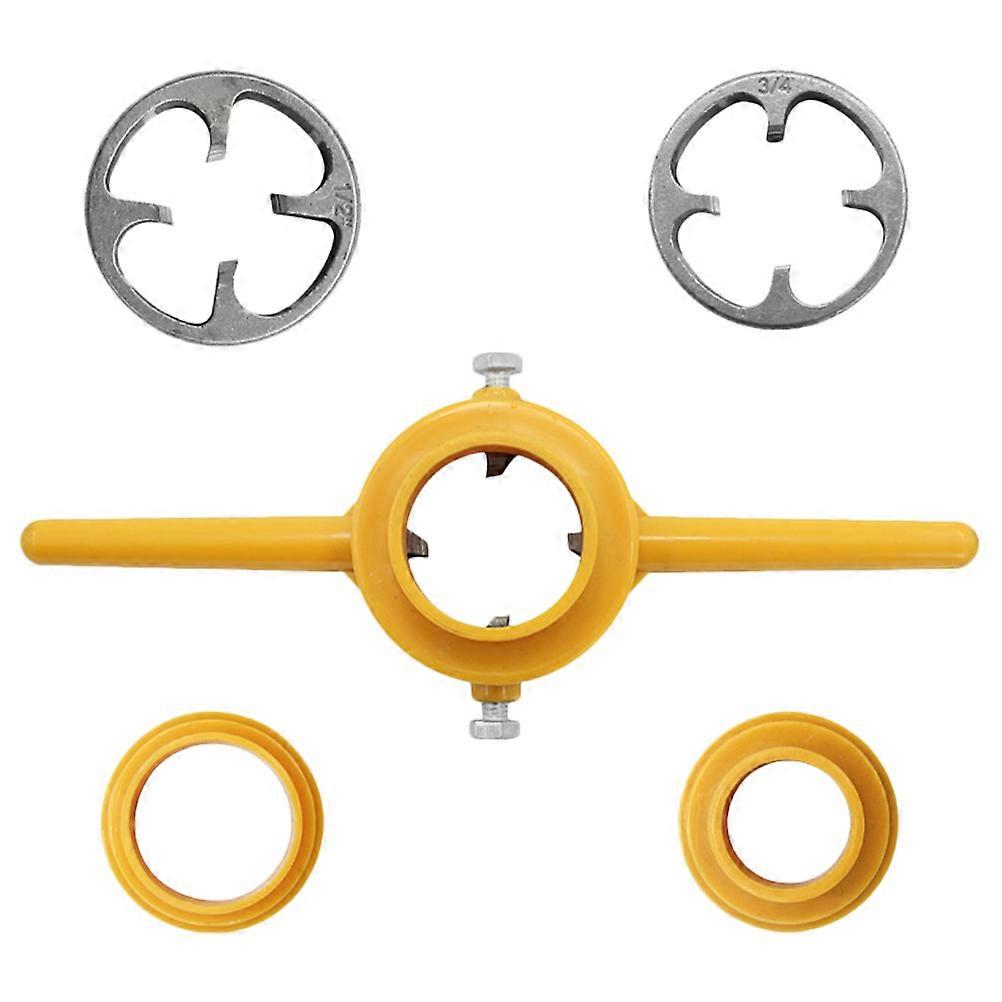 Water Pipe Threading Device Tap And Die Sets For Home Use 6Pcs Grey Yellow