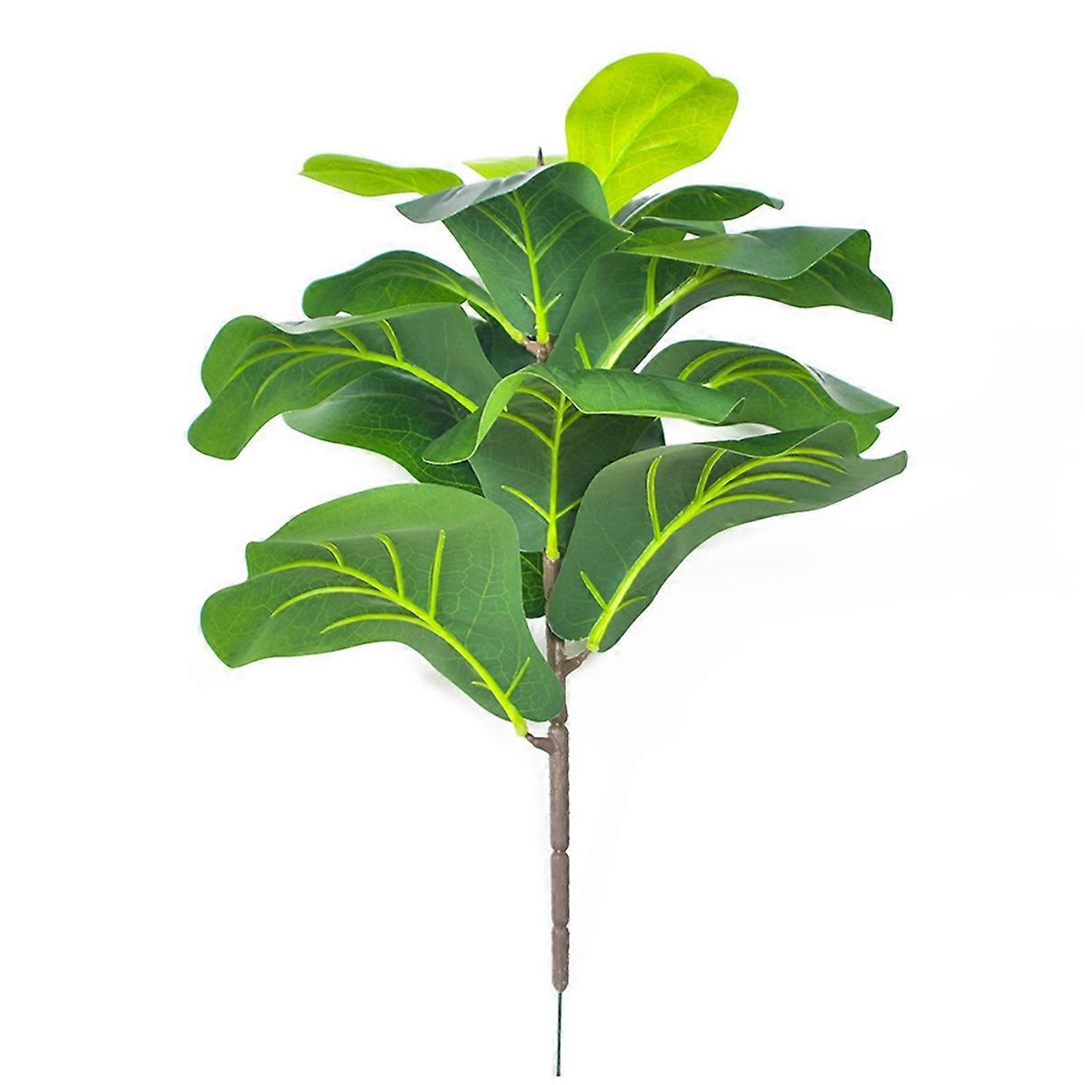 2Pcs Artificial Fiddle Leaf Fig Tree 19.6 Inch Faux Plants Ficus Bush