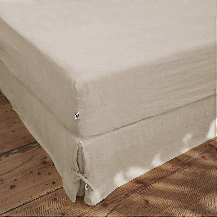 Leffet papillon Soline fitted sheet all sizes Washed linen - Soline Sand - 160 x 200 cm 30 cm gusset