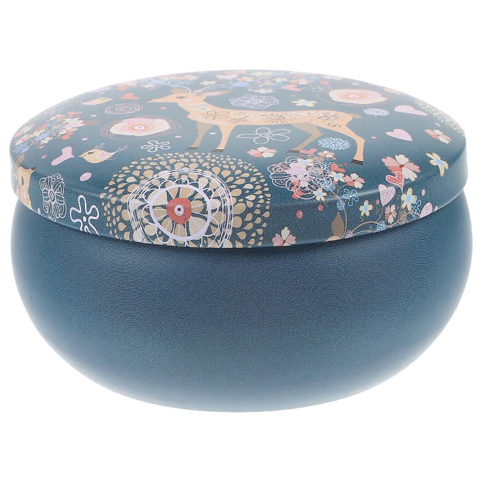 Empty Jewelry Storage Case Tinplate Sample Box Round Candy Box Small Storage Box