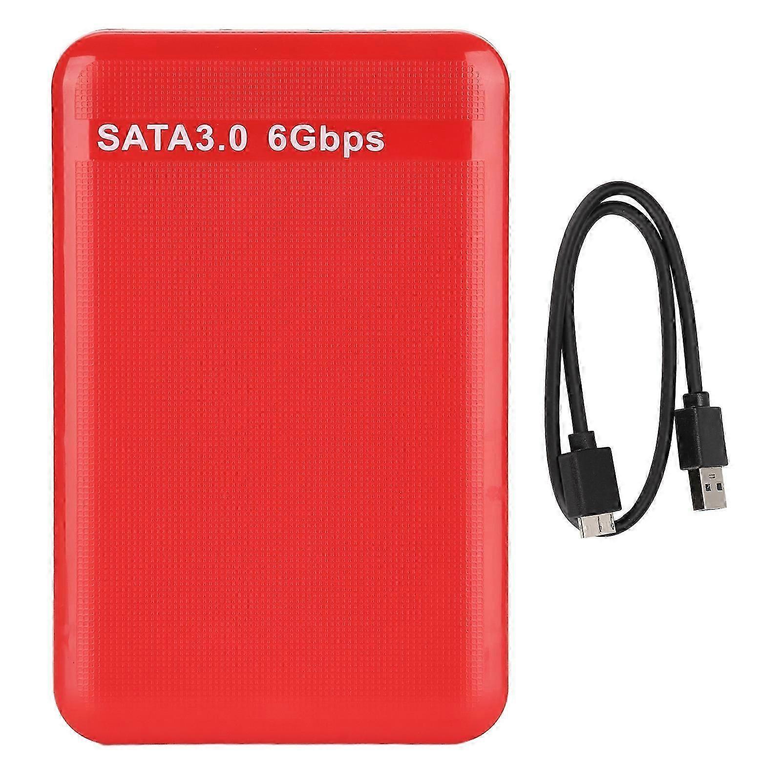 Externí HDD Pouzdro 2,5 V USB3.0 SATA3.0 Plug and Play HDD Kryt Podpora 3TB Kapacita S LED Indikátorem Pro Windows Červená