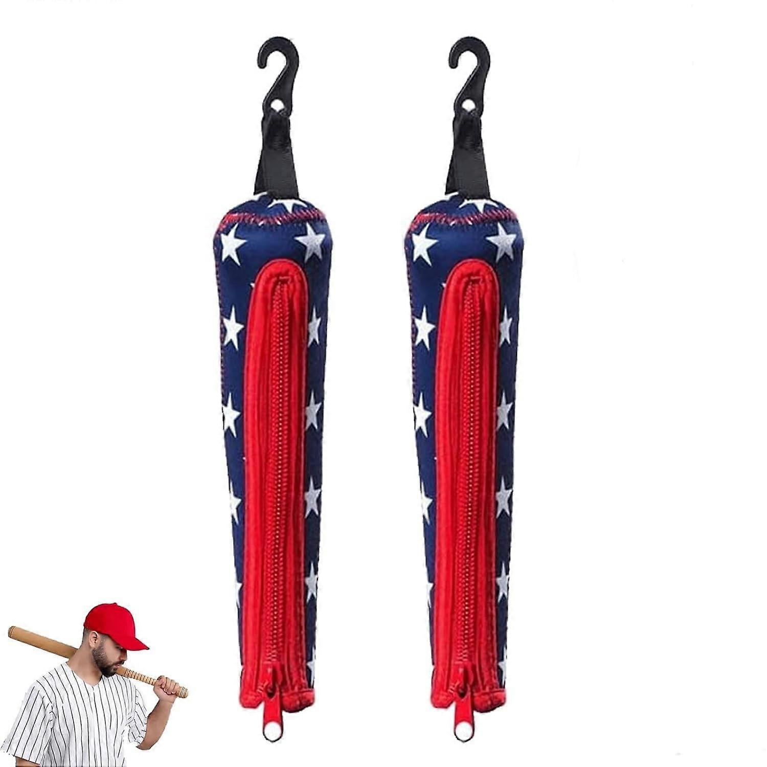 Baseball Bat Grip Cover with Zipper and Hooks – 2 Pieces