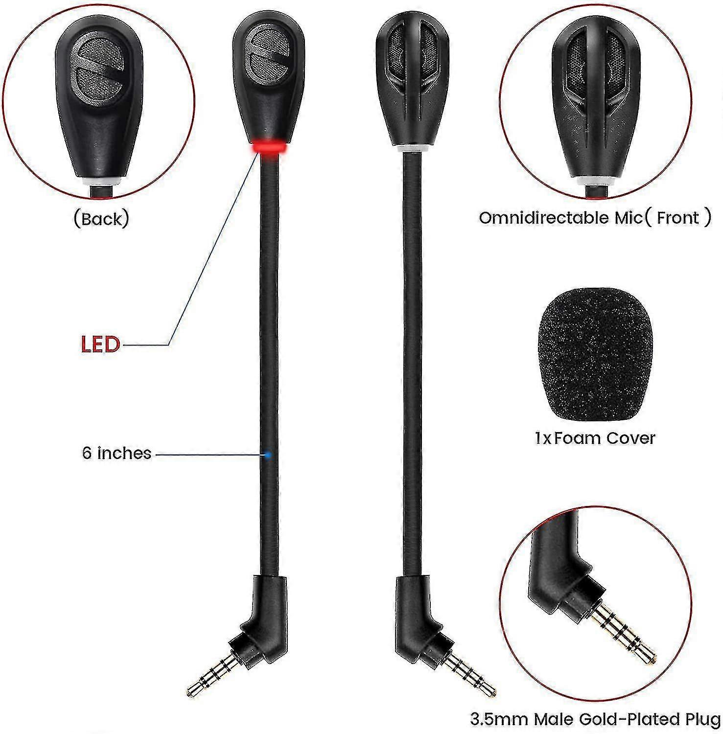 3.5mm Replacement Microphone Compatible With Hyperx Cloud Flight/ Flight S