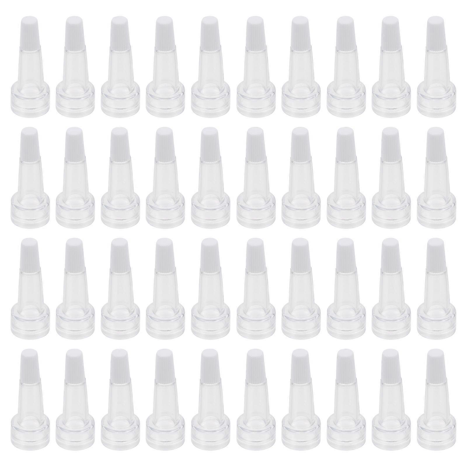 100Pcs Vial Bottles Essence Liquid Bottles Caps Transparent Plastic Caps