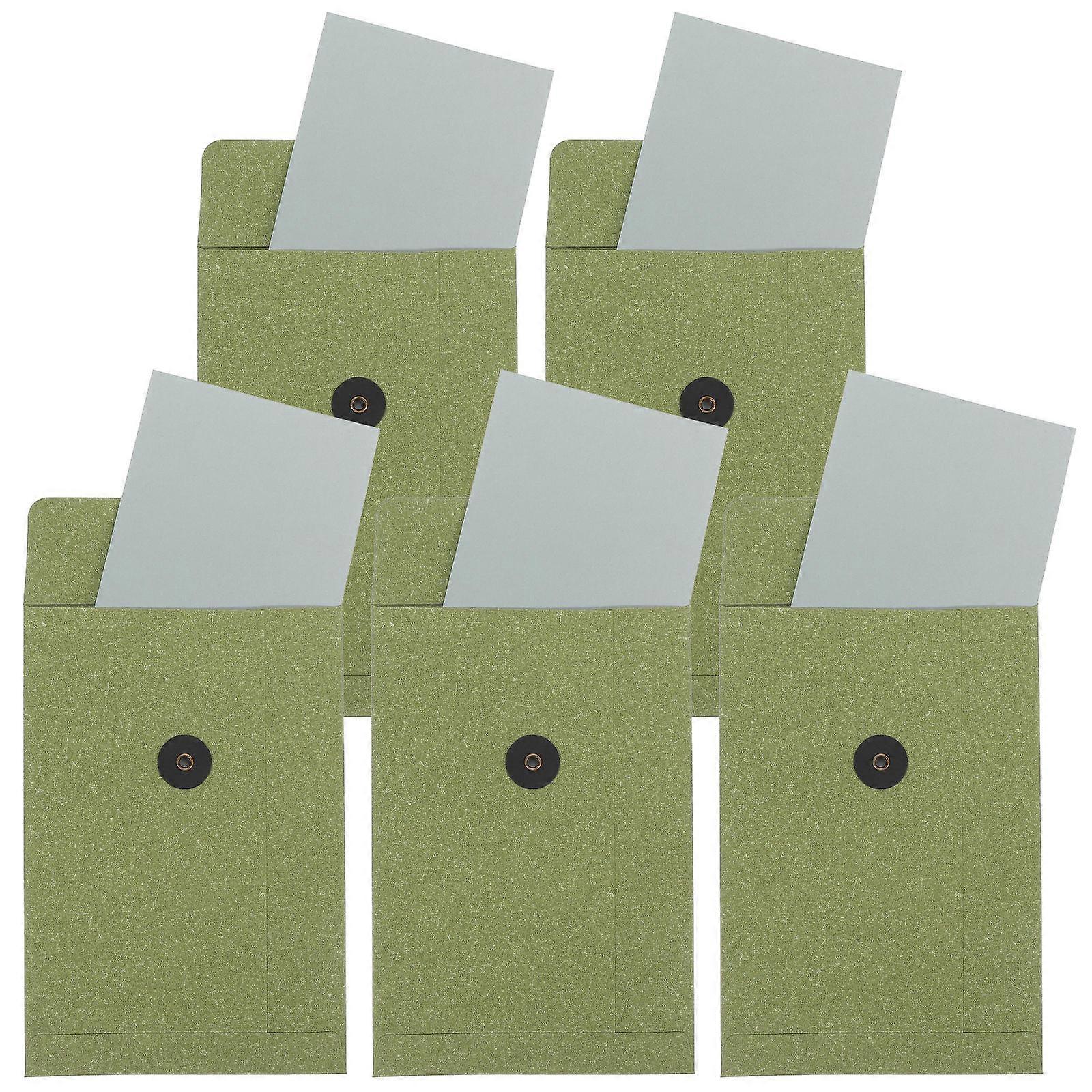 Invitation Envelopes Set Paper Envelopes Wedding Invitations Rectangular Dark Green 9.1X6.3X0.0in Secure Closure 5Pcs