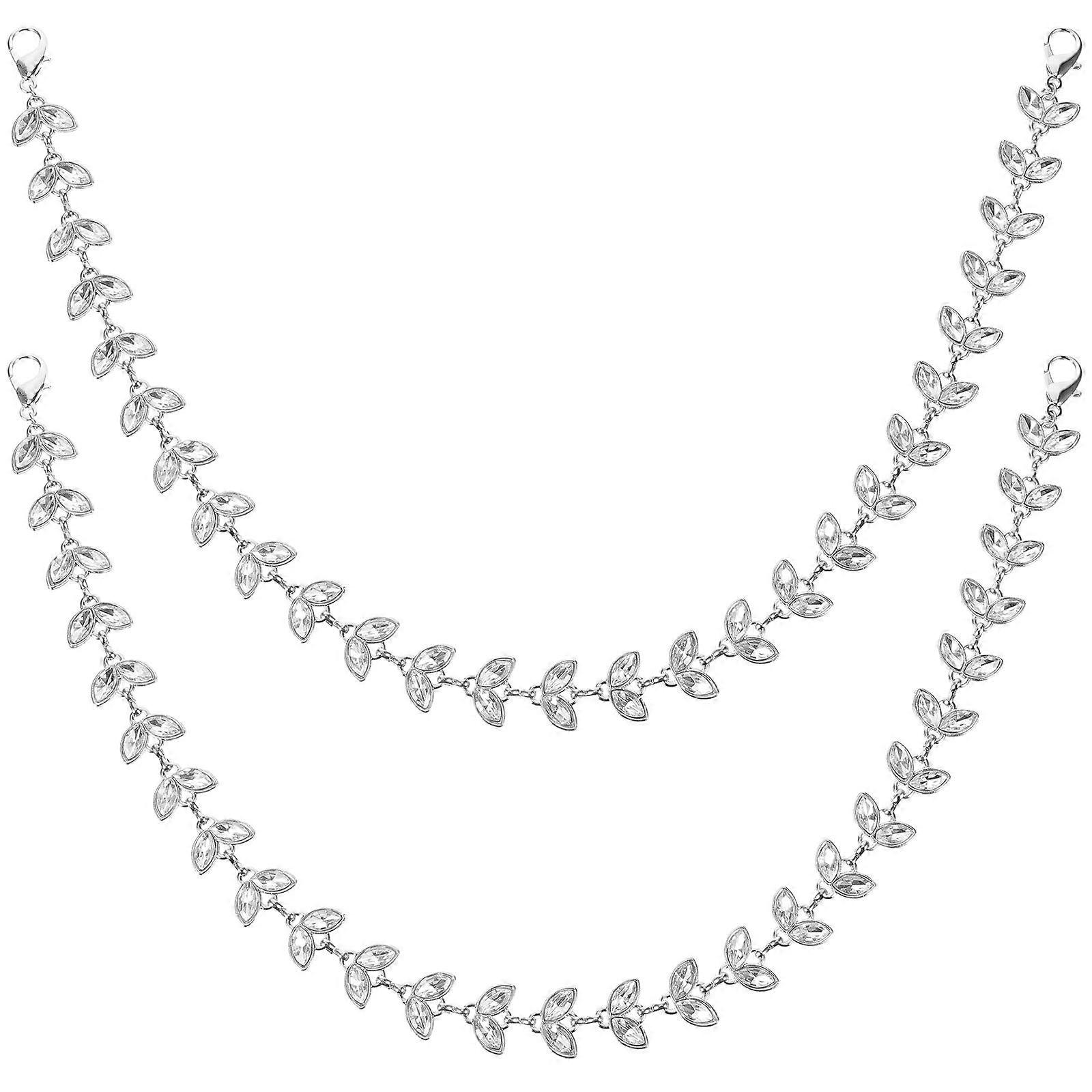 a refined and professional product description for your **2pcs Fashionable Rhinestone Pearl Handbag Chain Strap Replacement Lightweight Bag Chain for