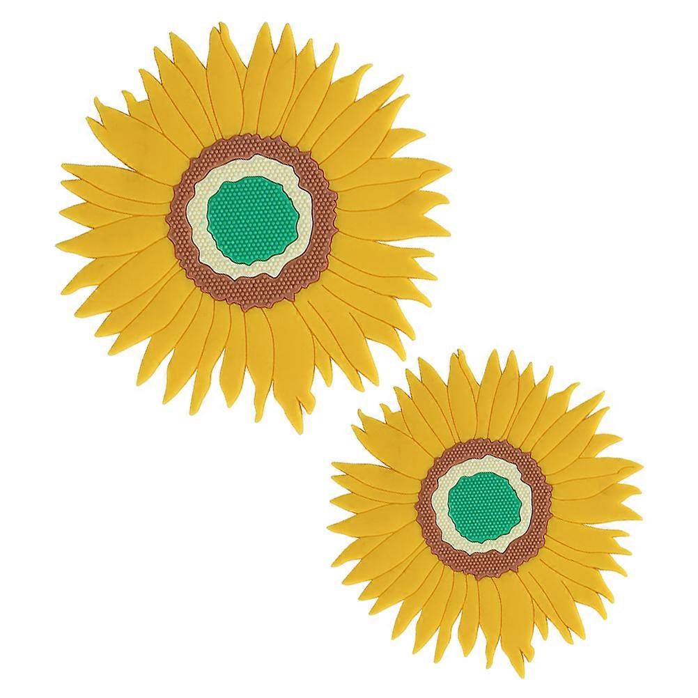 Sunflower Flower Shaped Table Mats AntiScald Insulation Pads For Dinner Table HeatResistant NonSlip Assorted Color 990cm 2Pcs