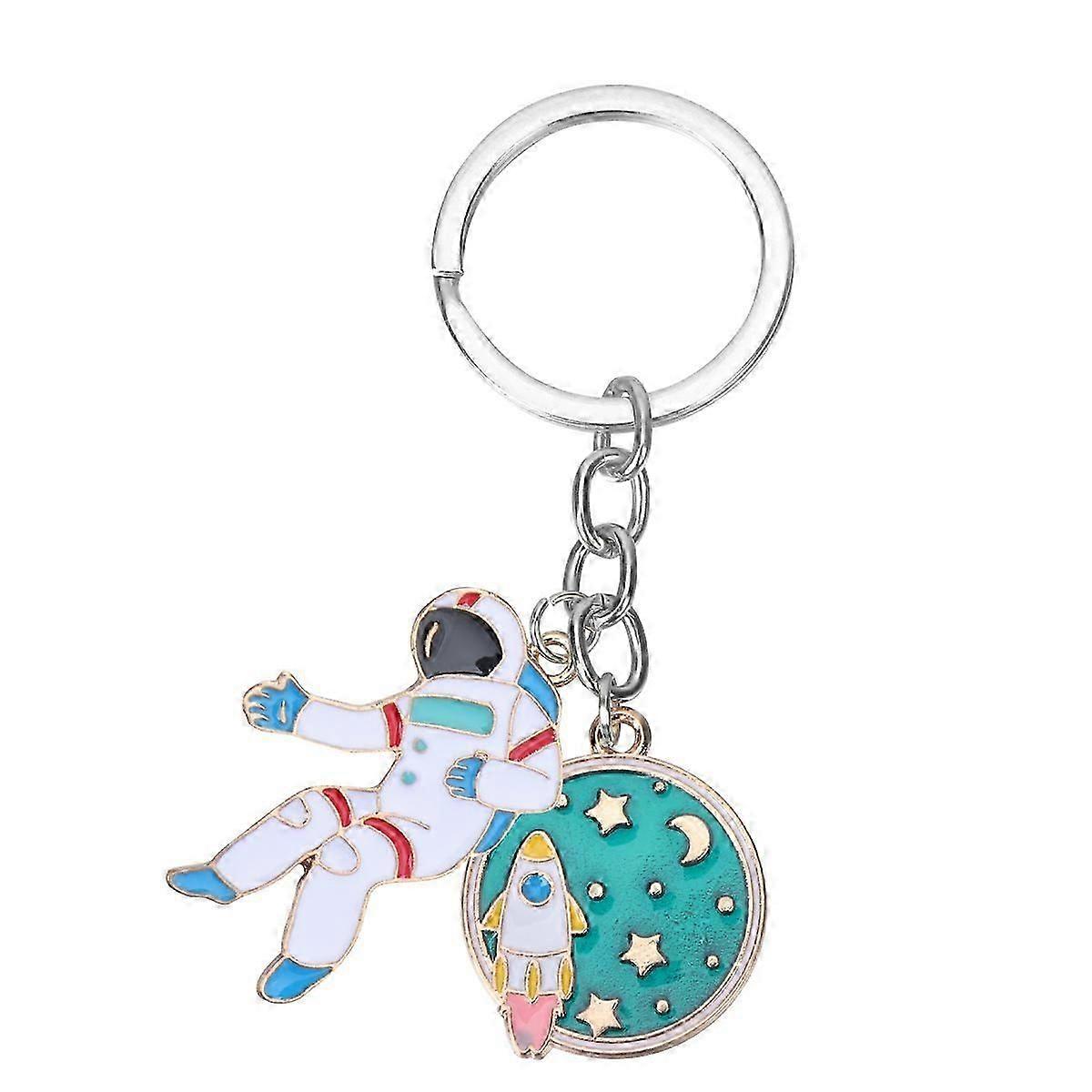 Metal Key Ring Astronaut Planet Keychain Funny Keychains Astronaut Gifts Kids Keychain