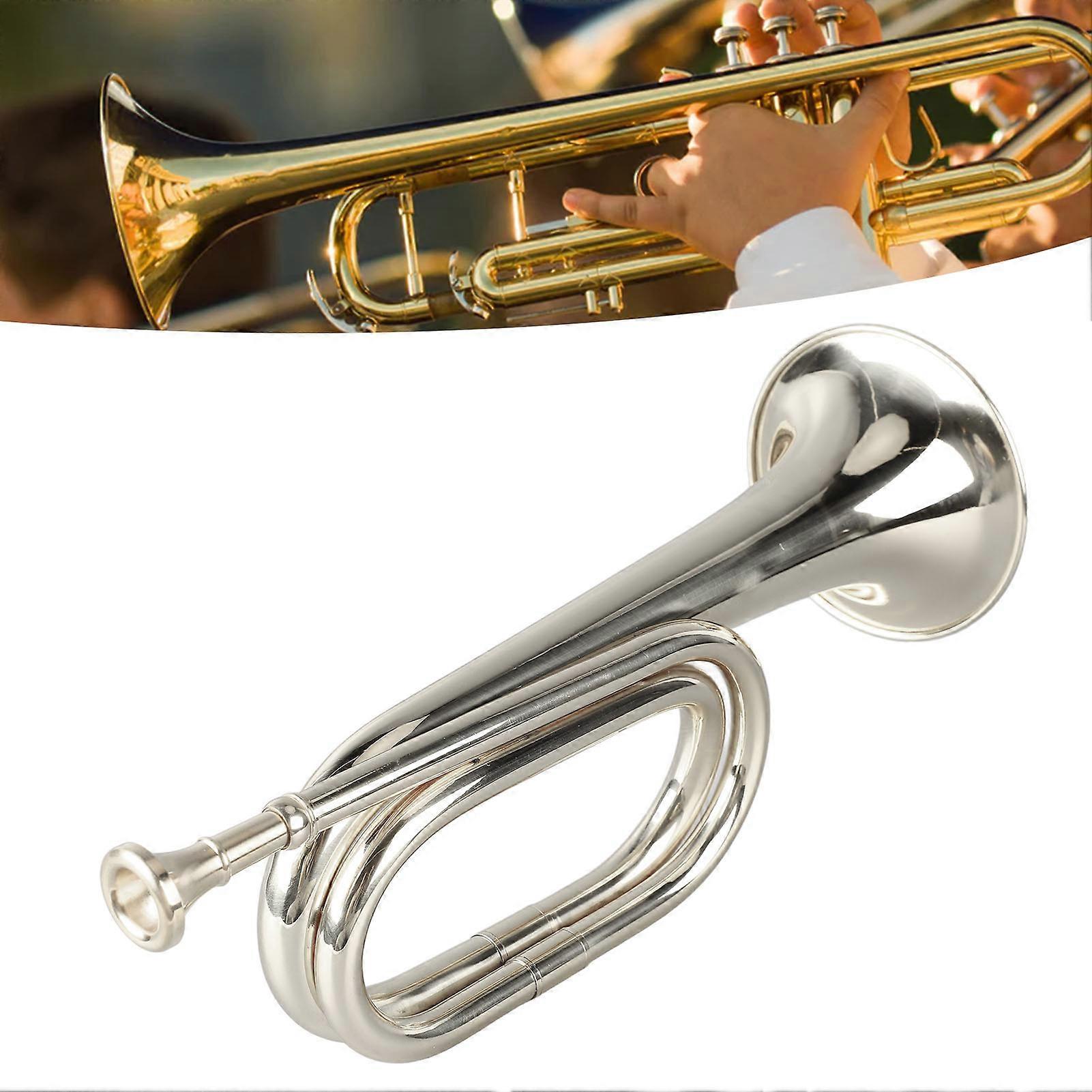 Tromba in stile militare C Key Brass Tromba facile da suonare con bocchino per principianti regalo in argento
