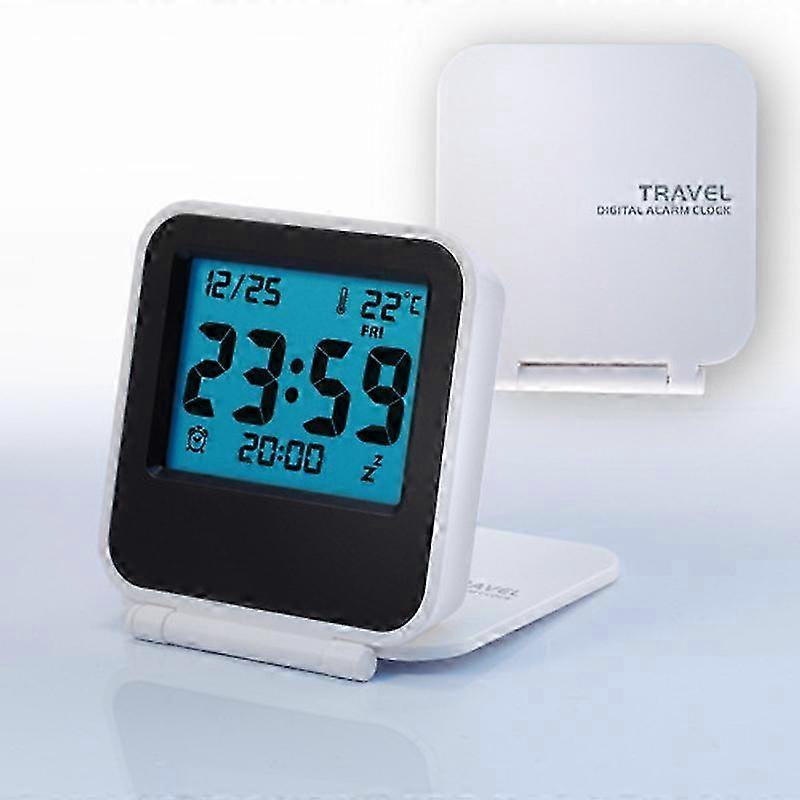 Portable Folding Mini Pocket Digital Alarm Clock, Ideal for Outdoor Use and Camping