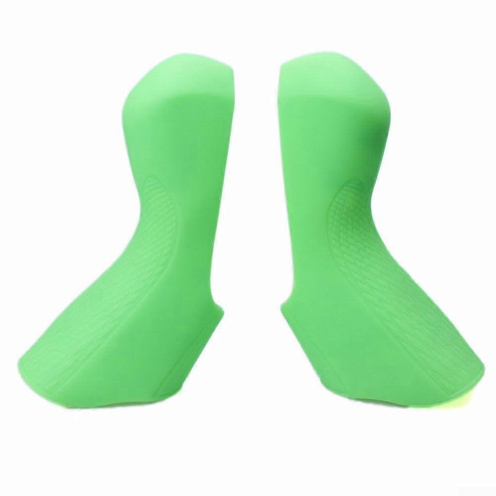 Bicycle Brake Lever Covers Silicone Non-Slip Replacement Parts for ST R8020, Black and Green Compatible Size