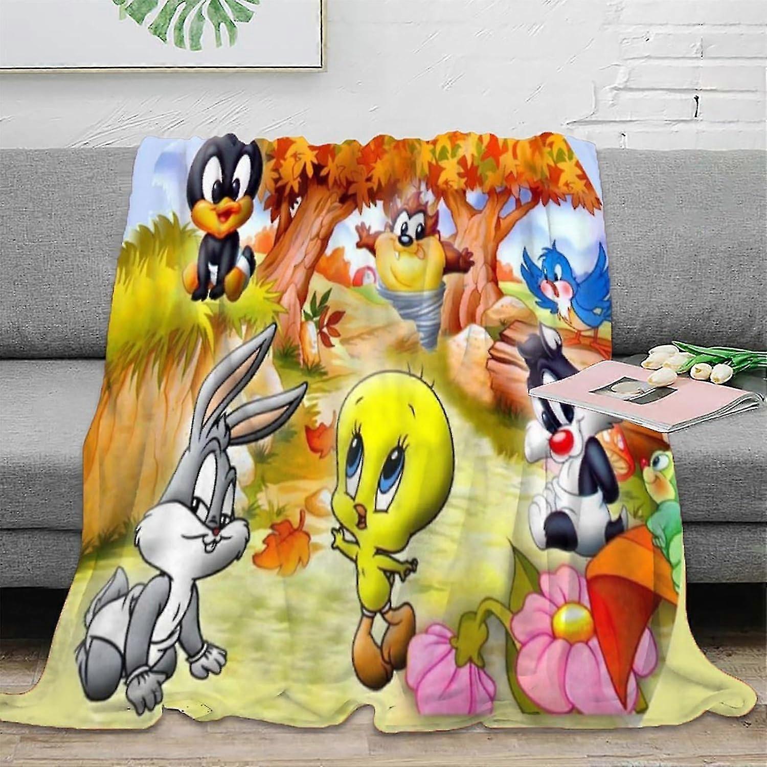 Soft Cozy Thick Warm Fleece Blanket Throw with 3D Bugs Bunny Pattern for Kids