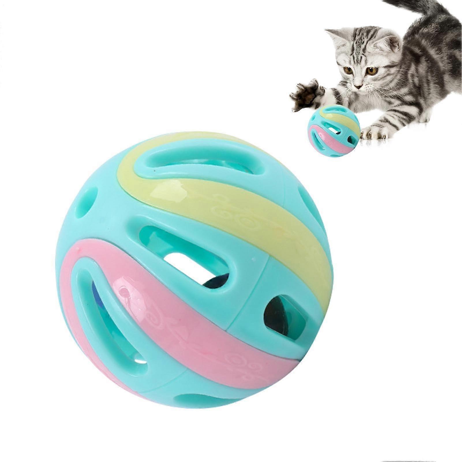 Jingle Bell Cat Toy, Hollow Cat Bell Ball, Interactive Kitten Toy, Colorful Kitten Chase Toy, Indoor Batting Toy