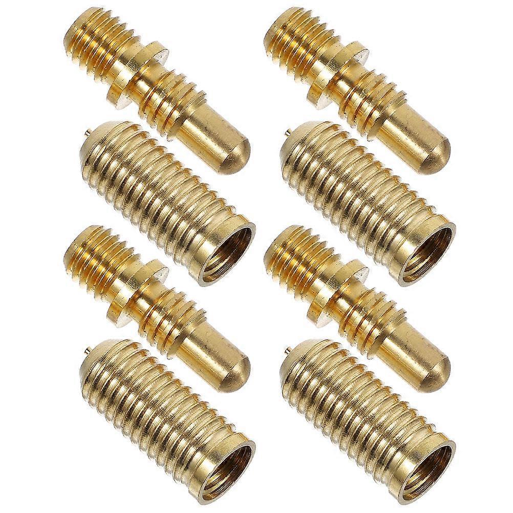Billiard Cue Connector Copper Cylindrical Enhanced Strength Billiard Accessories 4 Sets