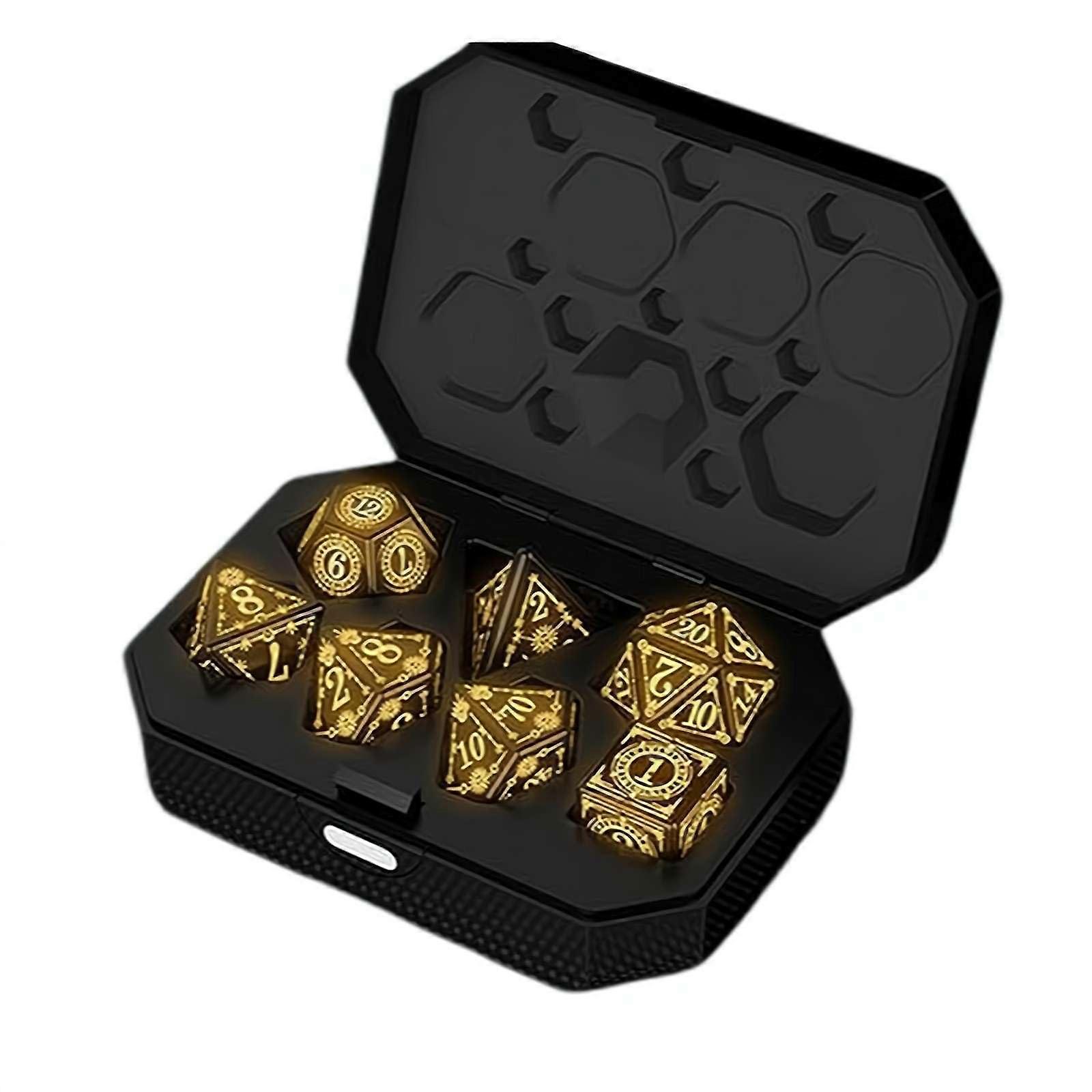 LED Dice Set DD Rechargeable Wireless Lighted DND Dice Set with Charging Box