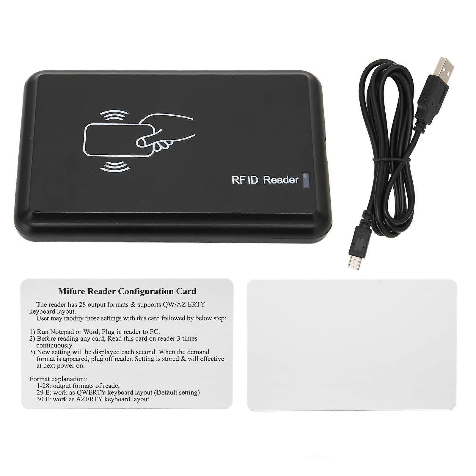 USB Card Changeable Output Format 13.56MHz Contactless RFID Card Reader for Access Control Systems