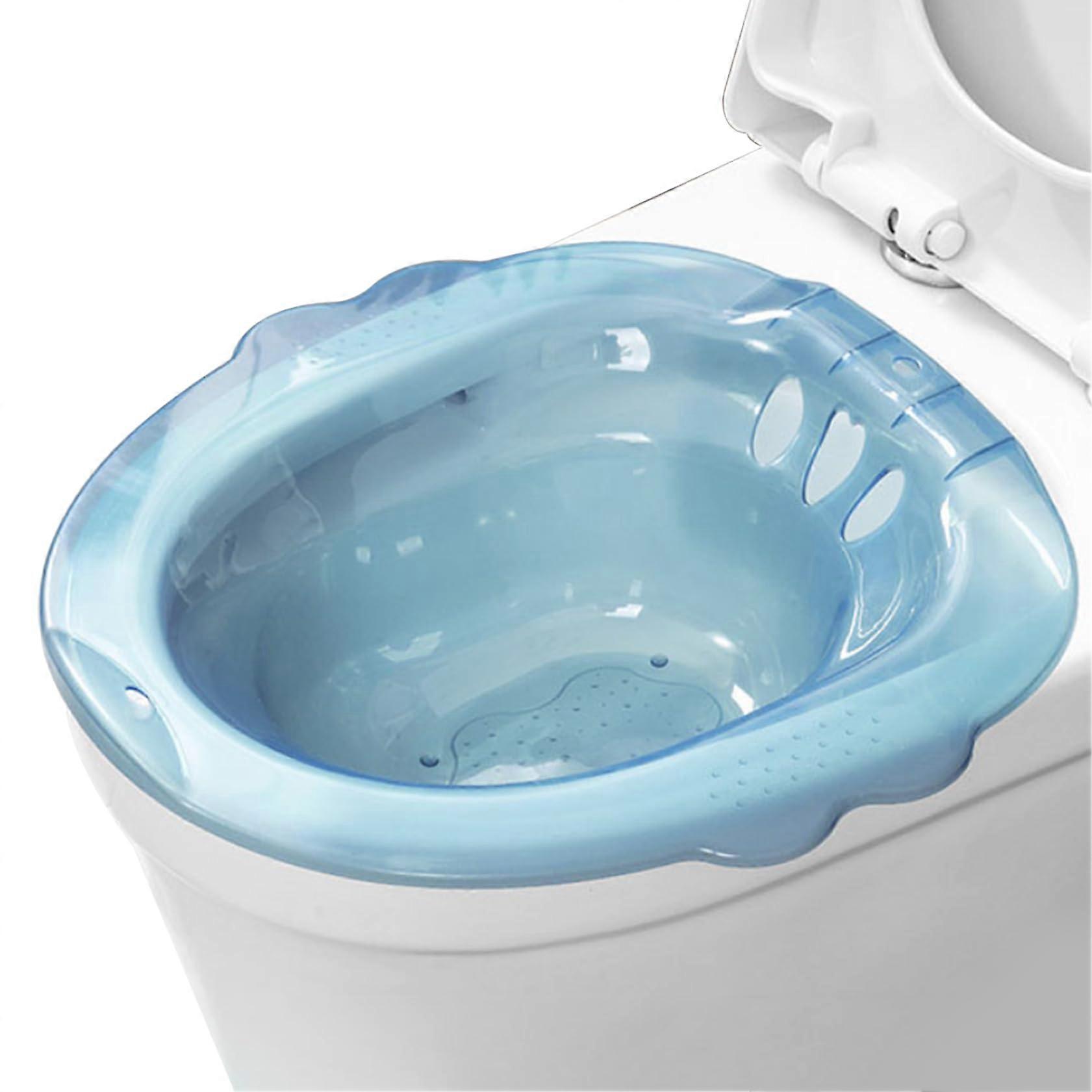 Blue Bidet Attachment for Toilet, Portable Sitz Bath with Large Capacity for Postpartum Hemorrhoid Care, Anti-Overmove Design