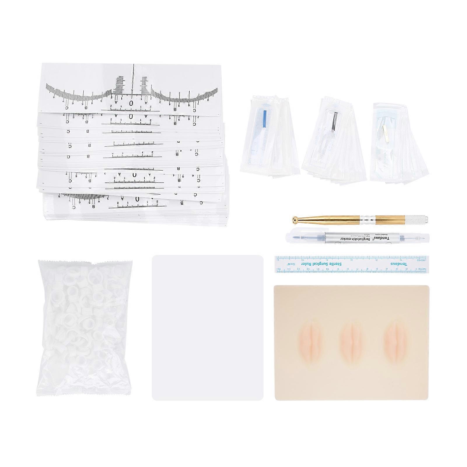 Aiguille de tatouage Débutants Microblading Practice Set Manuel Tattoo Pen Practice Skin Set
