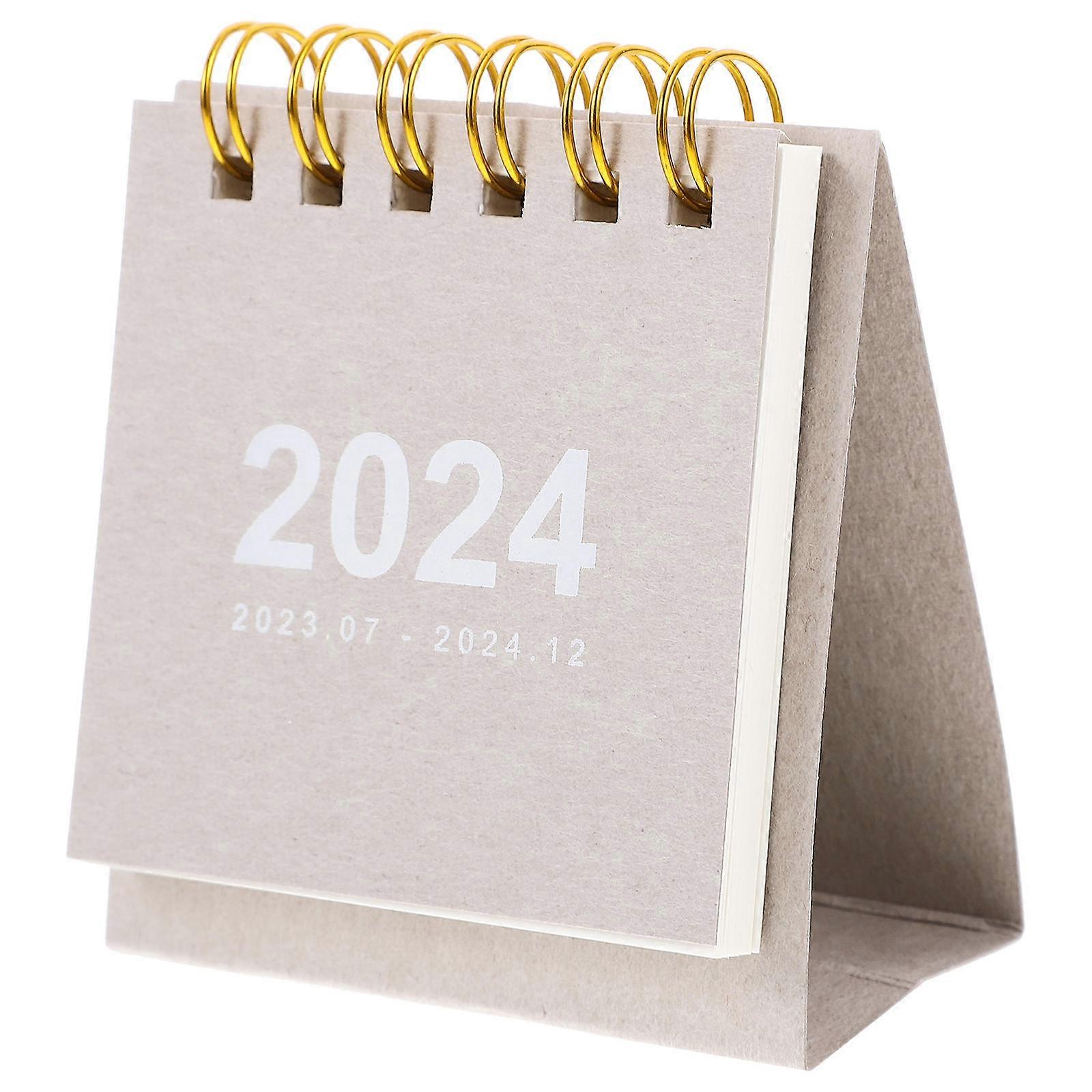 Mini Desk Calendar Silver Gray Compact Desktop Monthly Calendar for Office Home Dormitory with Bright Color Design for Teachers Students Office