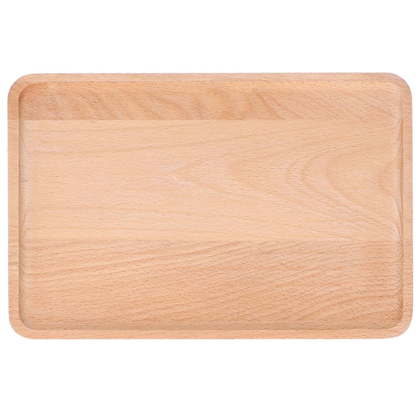 Fruit Dishes Beech Wooden Serving Tray Rectangular Decorative Dessert Plate Kitchen Supplies