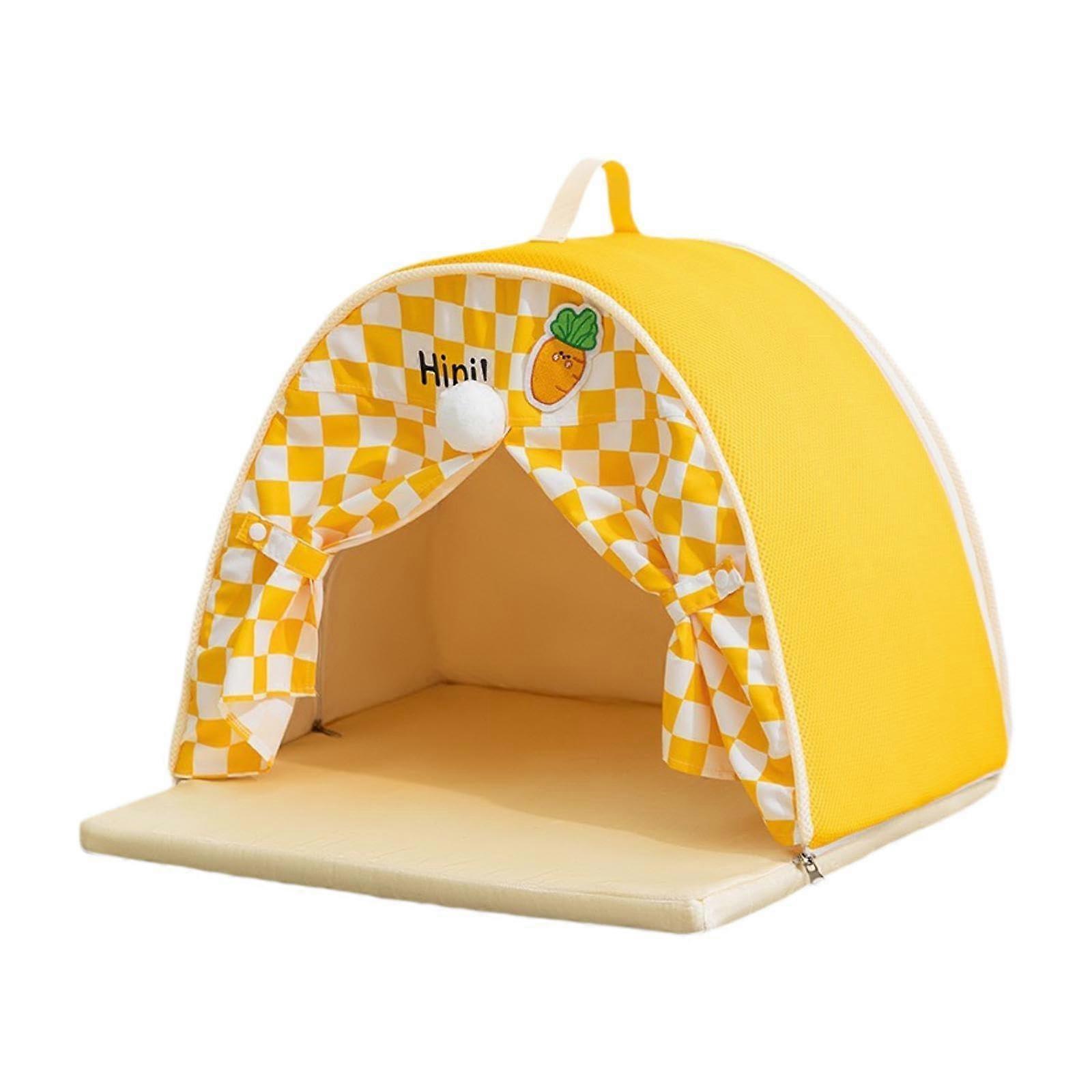 Pet Tent Cat Bed - Portable Breathable Nest for Cats & Small Dogs - Indoor/Outdoor Use - Orange 50cm x 50cm x 40cm