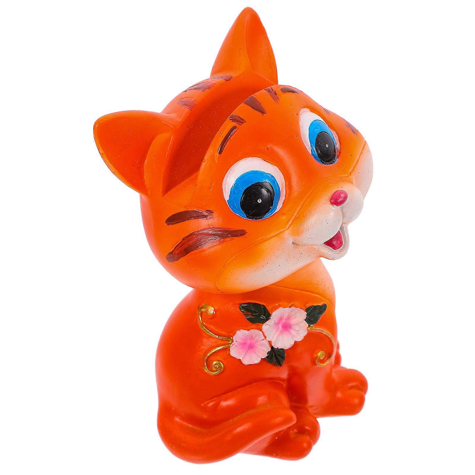 Animal Glasses Stand Ornaments Cat Eyeglass Display Stand Home Office Desk Use Orange 9.00X6.00X5.50CM 1Pcs