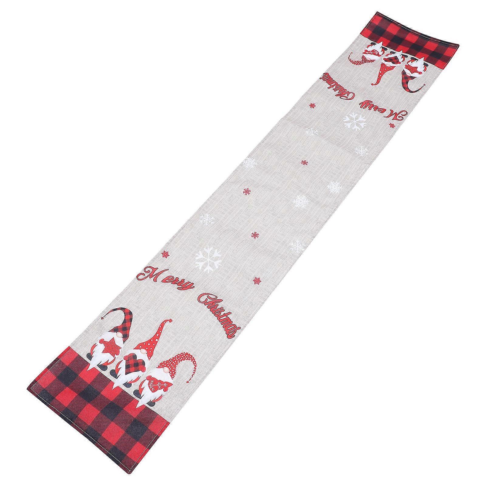 Assorted Color Christmas Doll Without Face Table Runner for Festive Home Decoration 1 Pc Linen NonWoven 70x100 cm