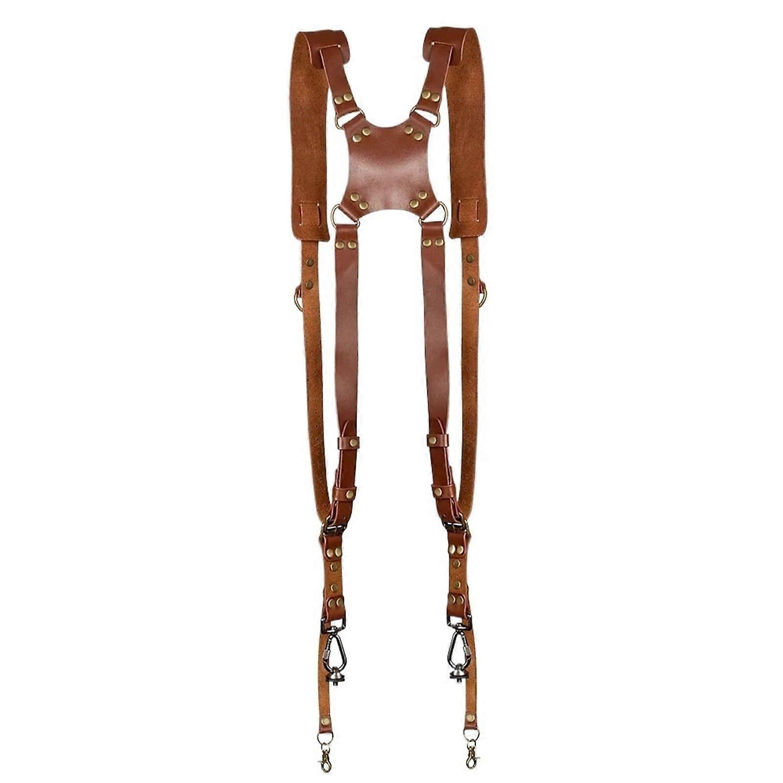 Double Camera Strap Leather Shoulder Strap Travel Brown Adjustable Single And Double Multifunctional Accessory