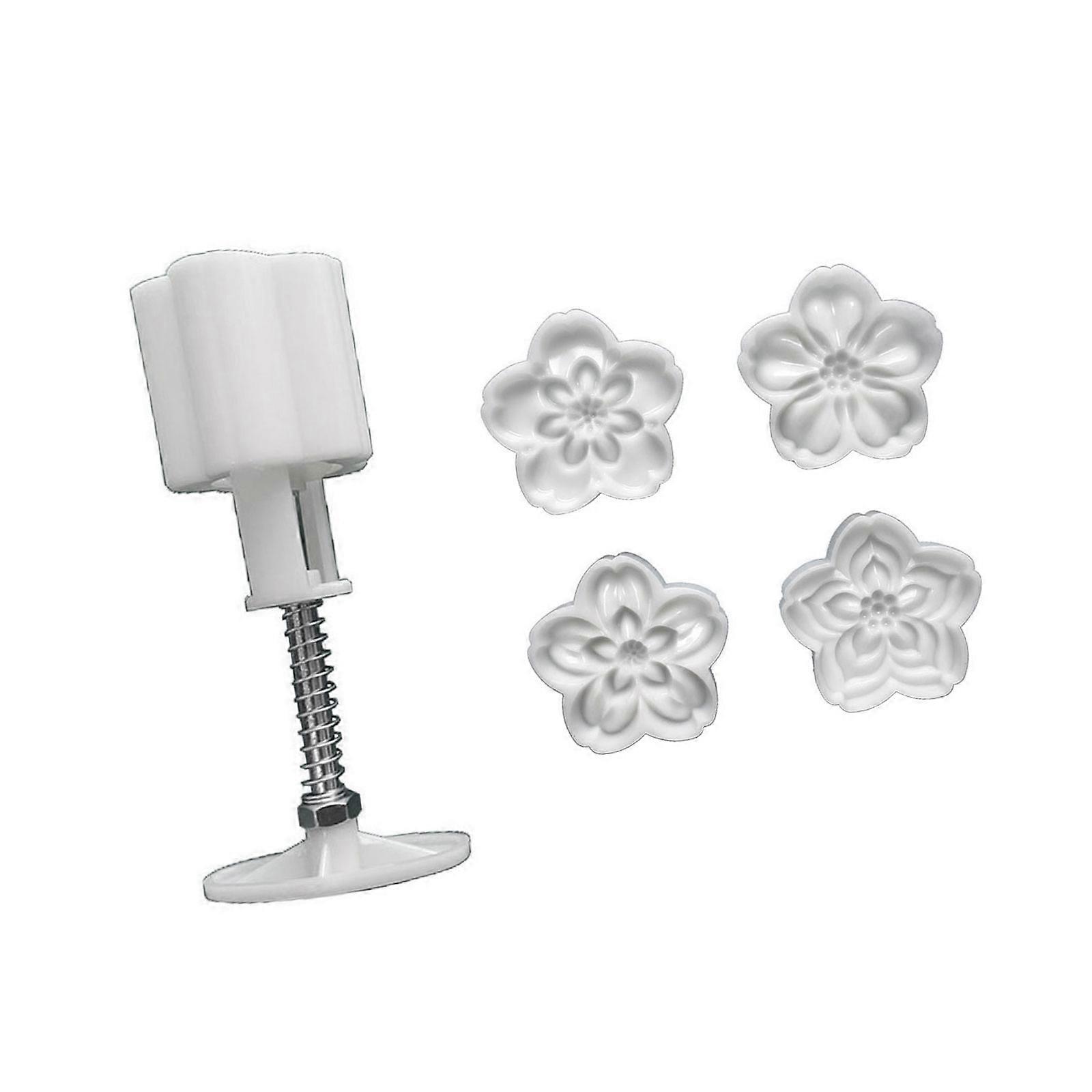 Cherries Flower Inspired 4Pcs Cake Molds ABS Plastic Baking Accessories For Artistic Chocolate Cookie Pastry Decoration Multicolor