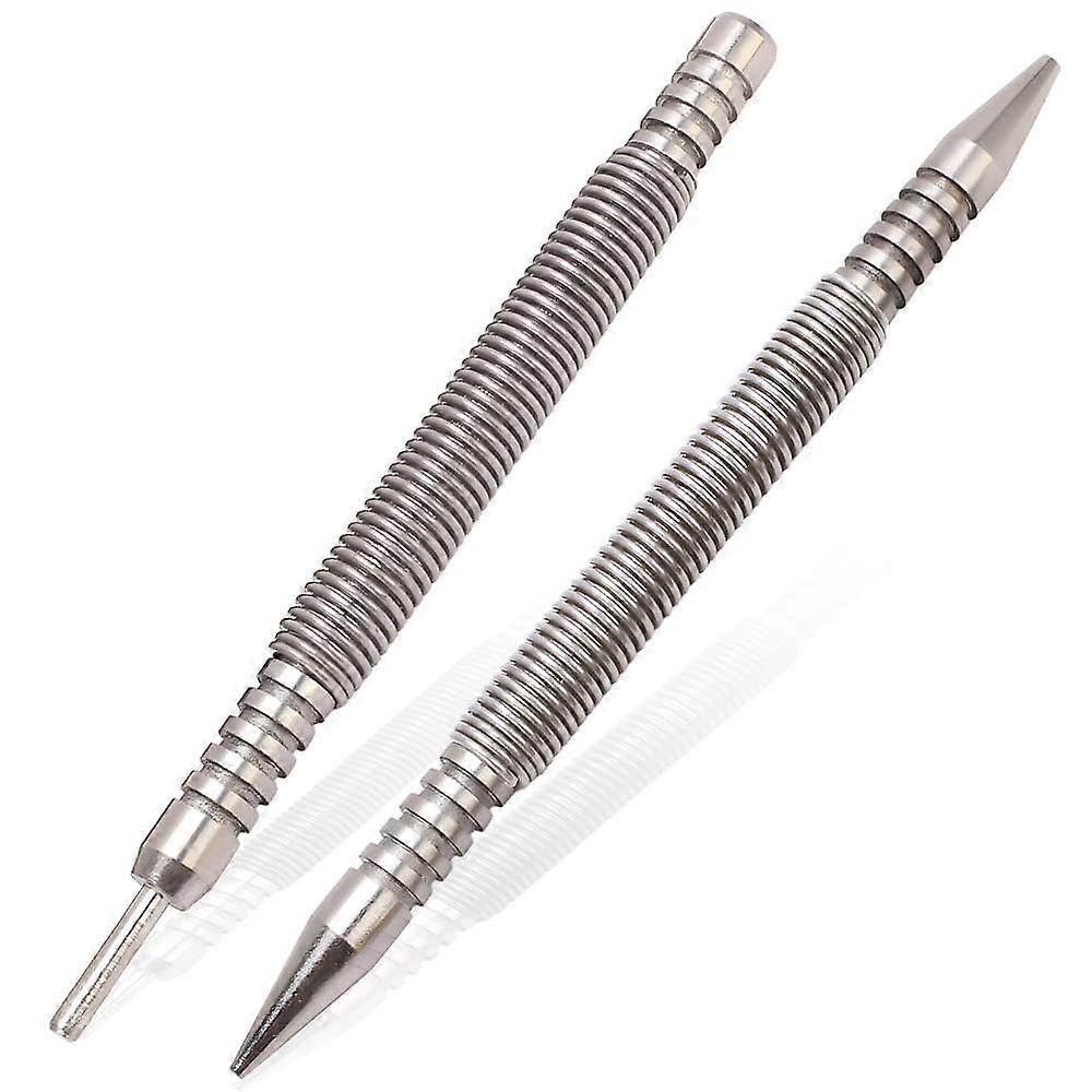 2 Piece Double Head Nail Setter and Hinge Pin Remover, 3/32' and 1/16' Heads, Spring Nail Set