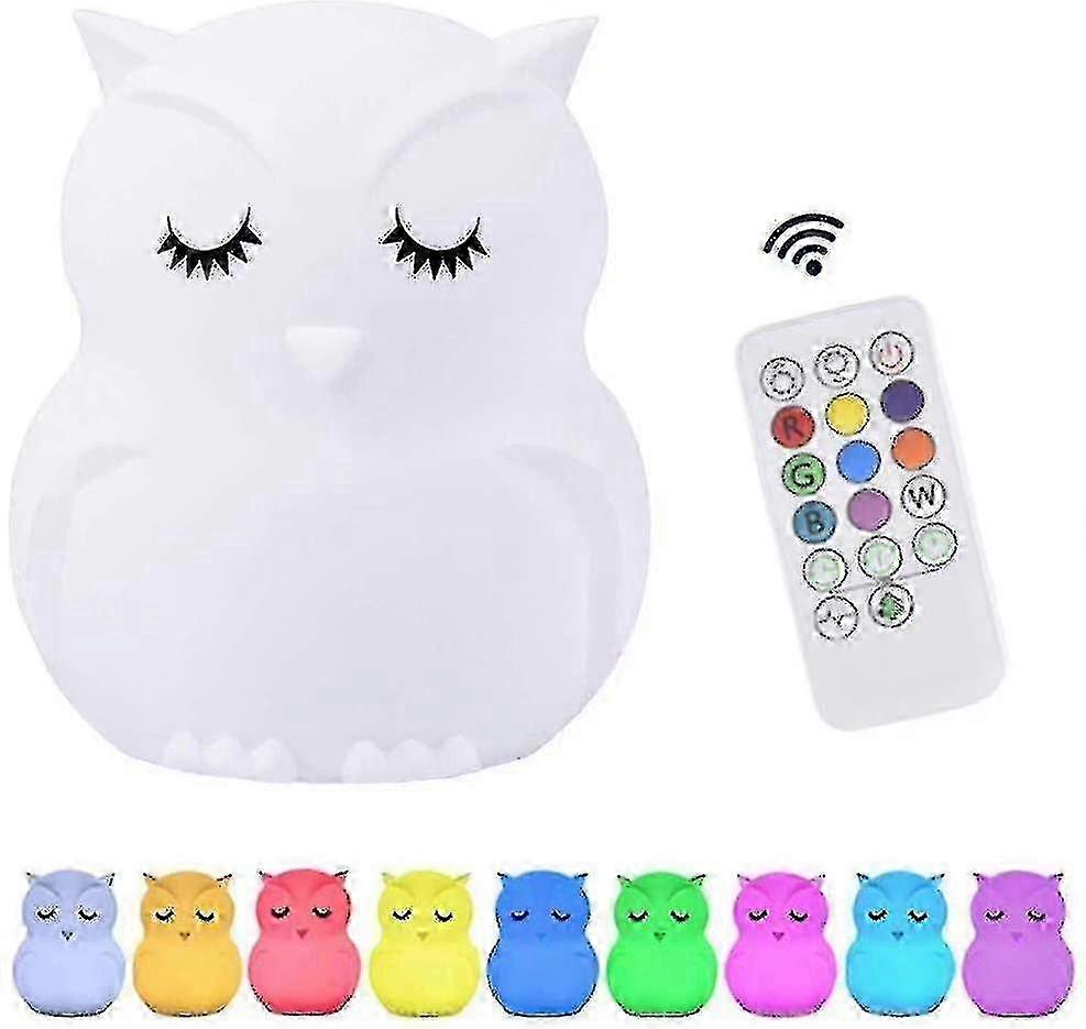 Baby Led Owl Night Light-rechargeable Led With Touch Sensor & Remote