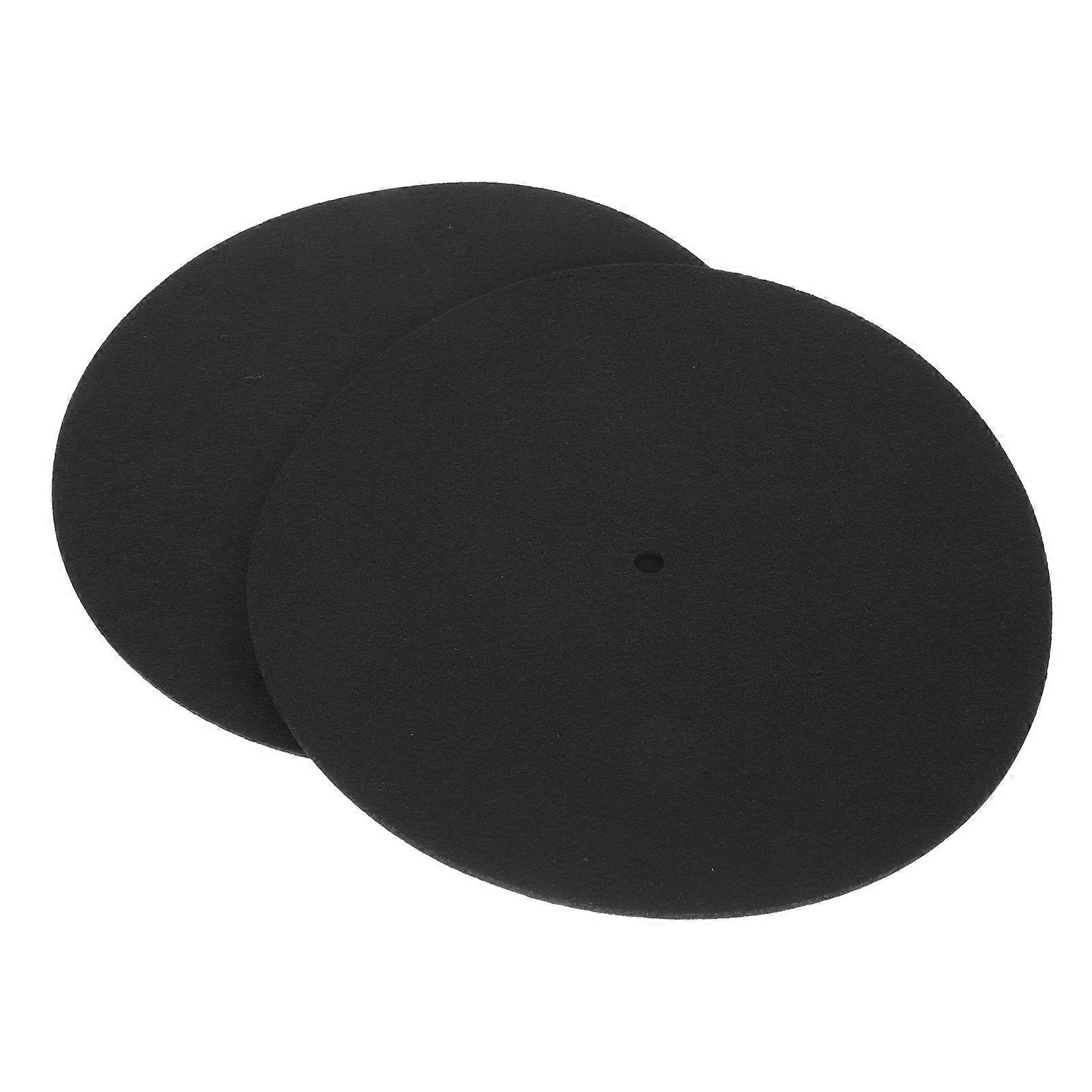 Record Pad Vinyl Player Mat For Record Collectors Vibration Reduction Round Simple 30x30cm 2Pcs