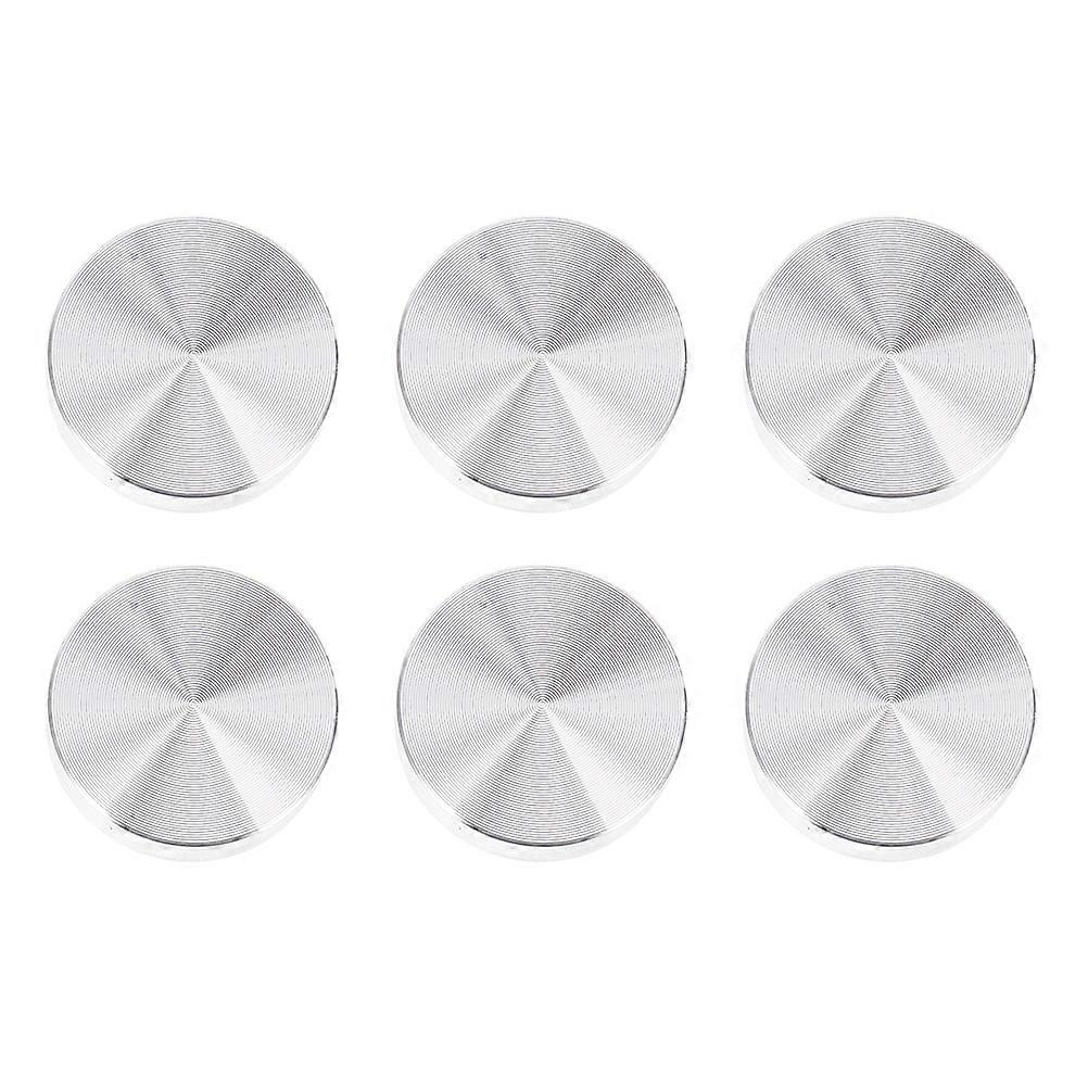 Aluminum Circle Disc 6Pcs Silver Solid Glass Tops Adapter for Home Use